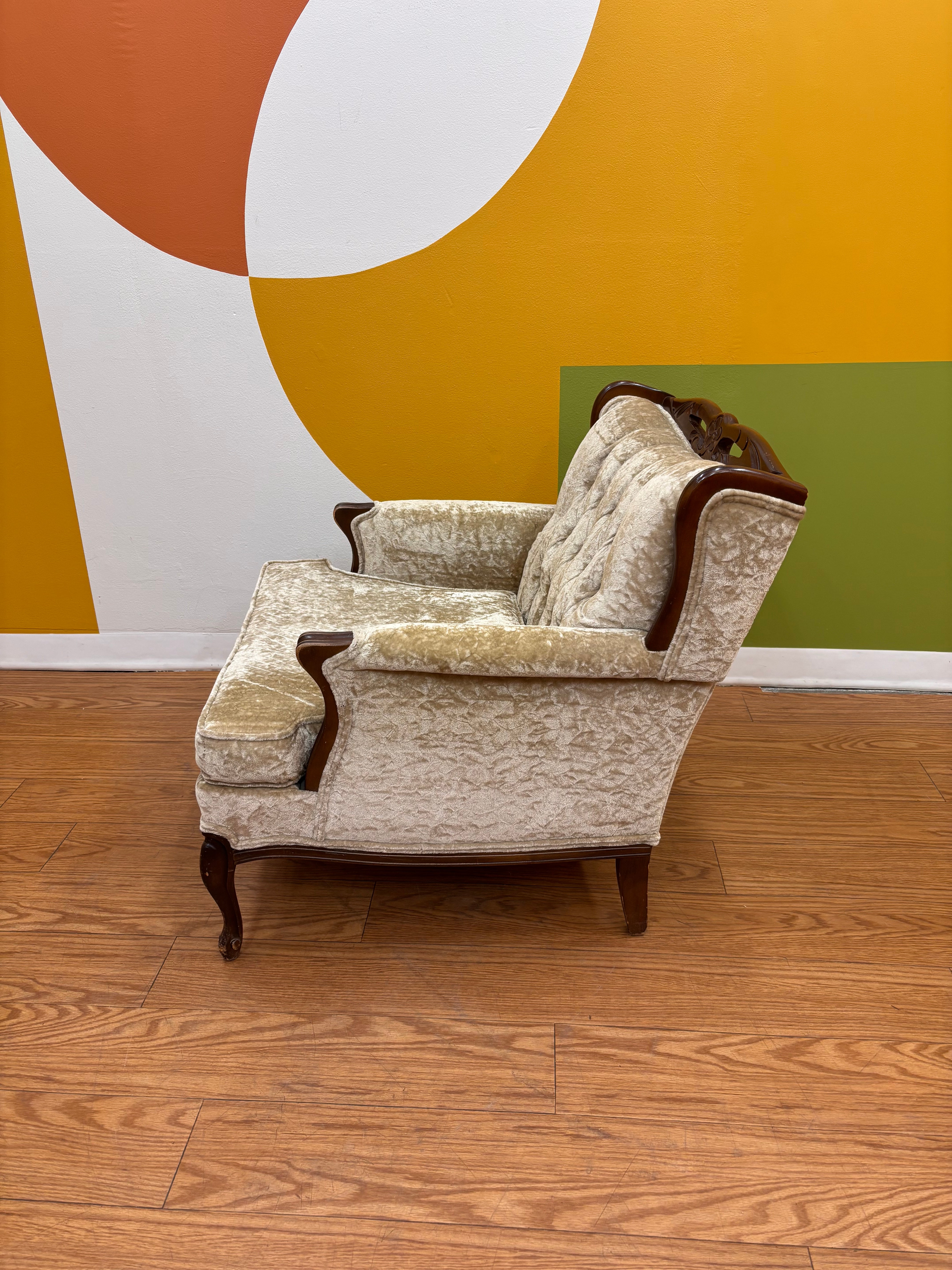 Beige Tufted Accent Chair