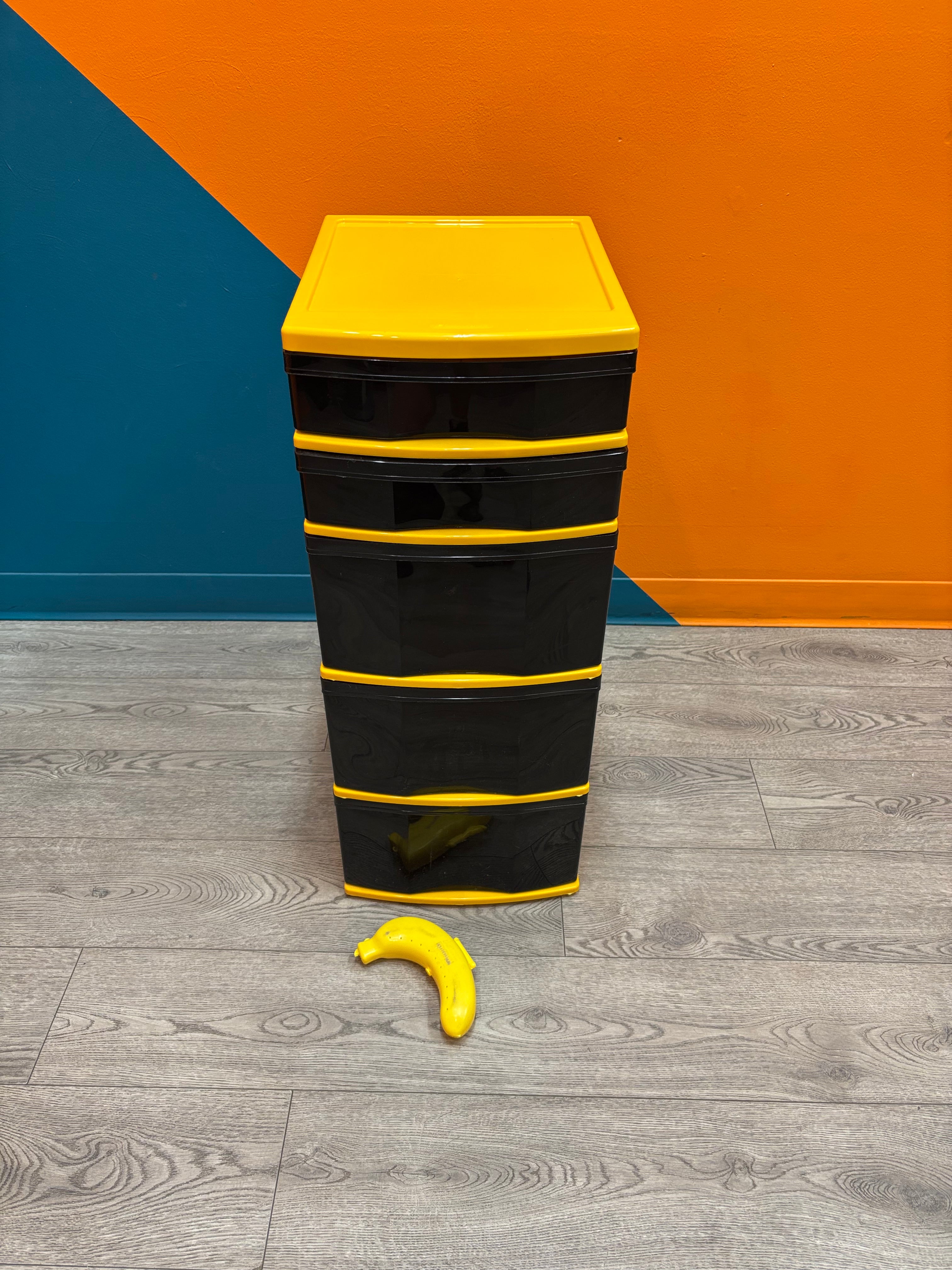 Black & Yellow Plastic Drawers