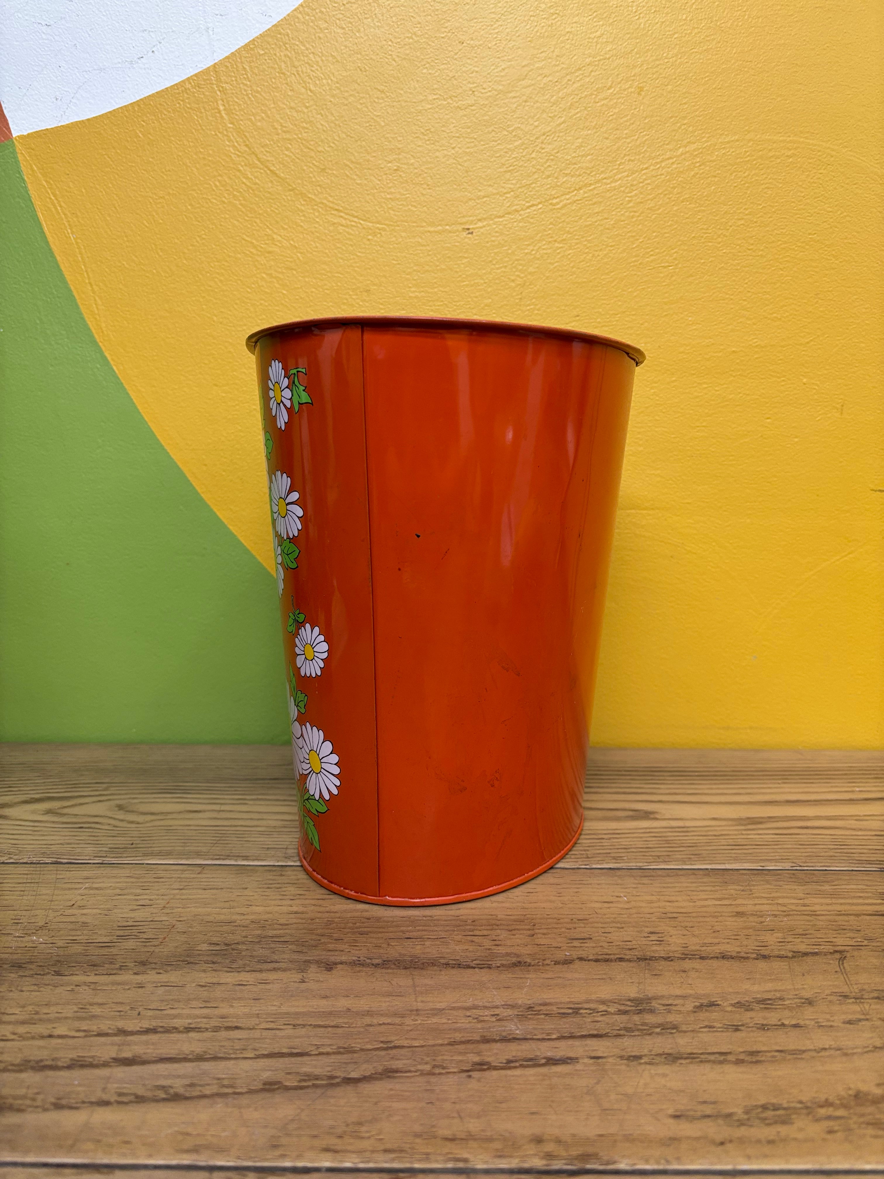 Small Orange Trash Can