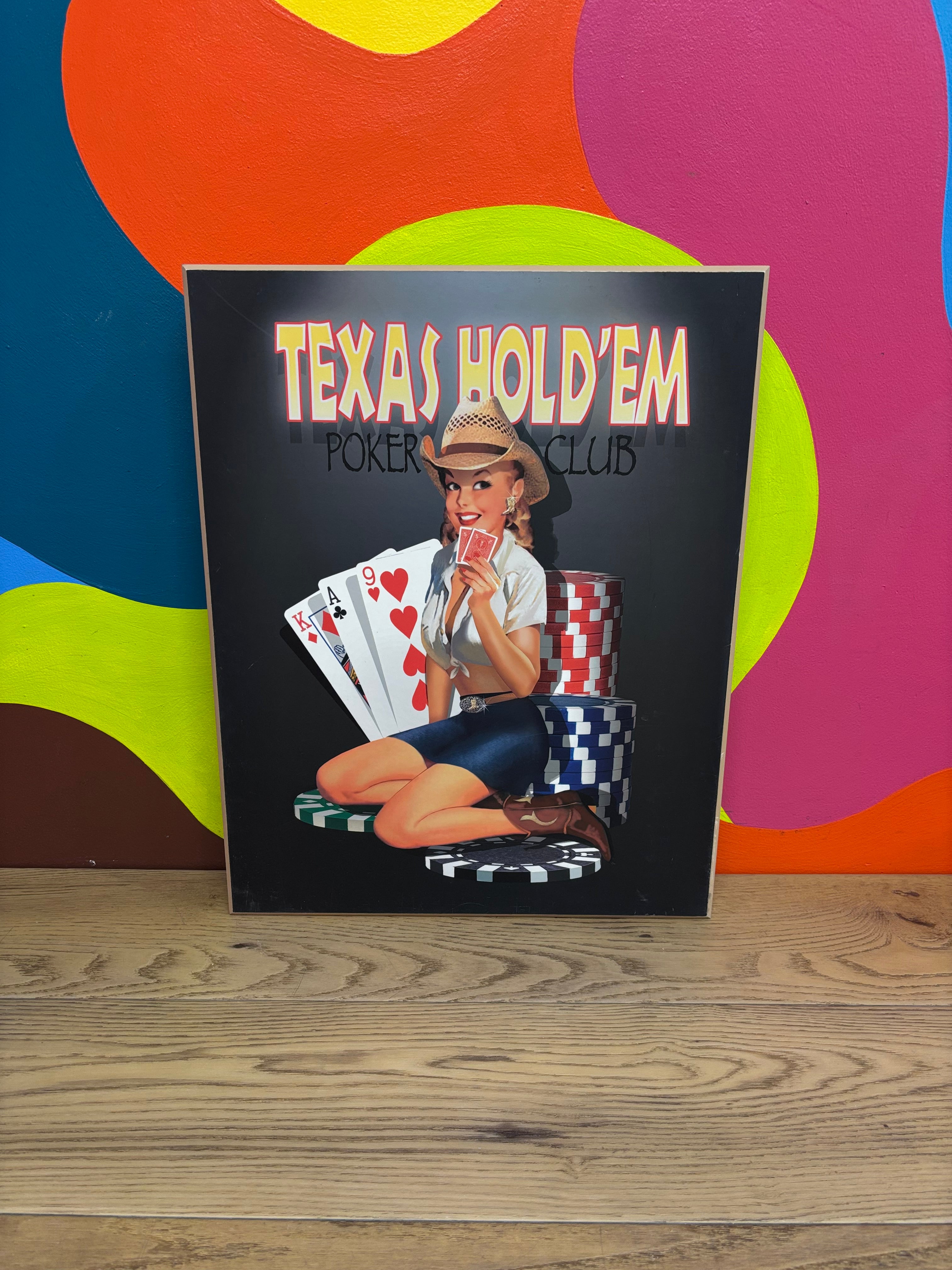 Texas Hold Em - Wood Print