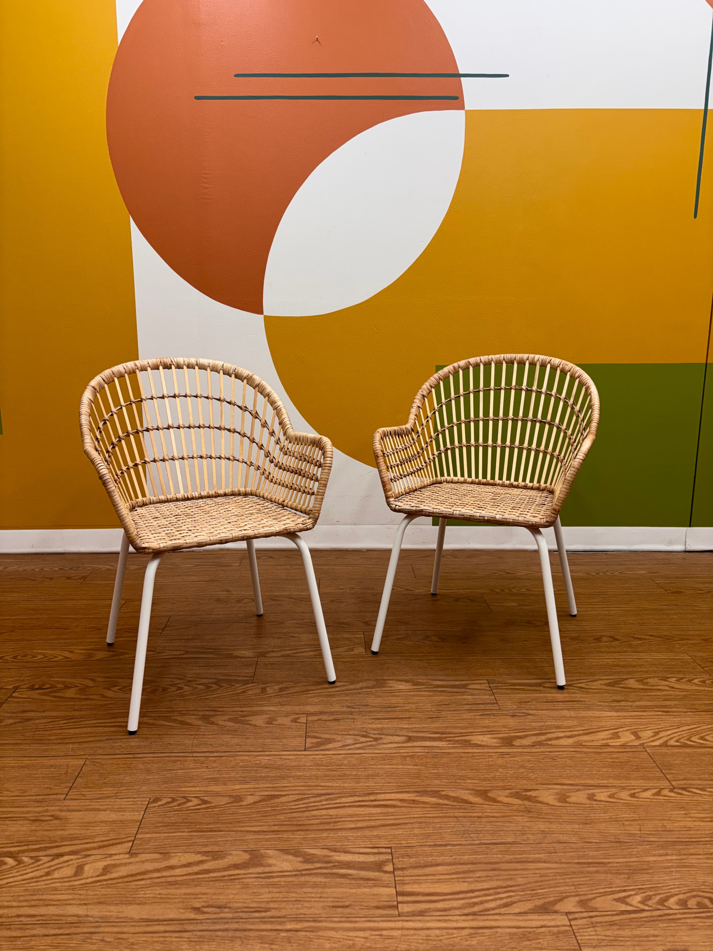 Set of 2 Rattan Armchairs