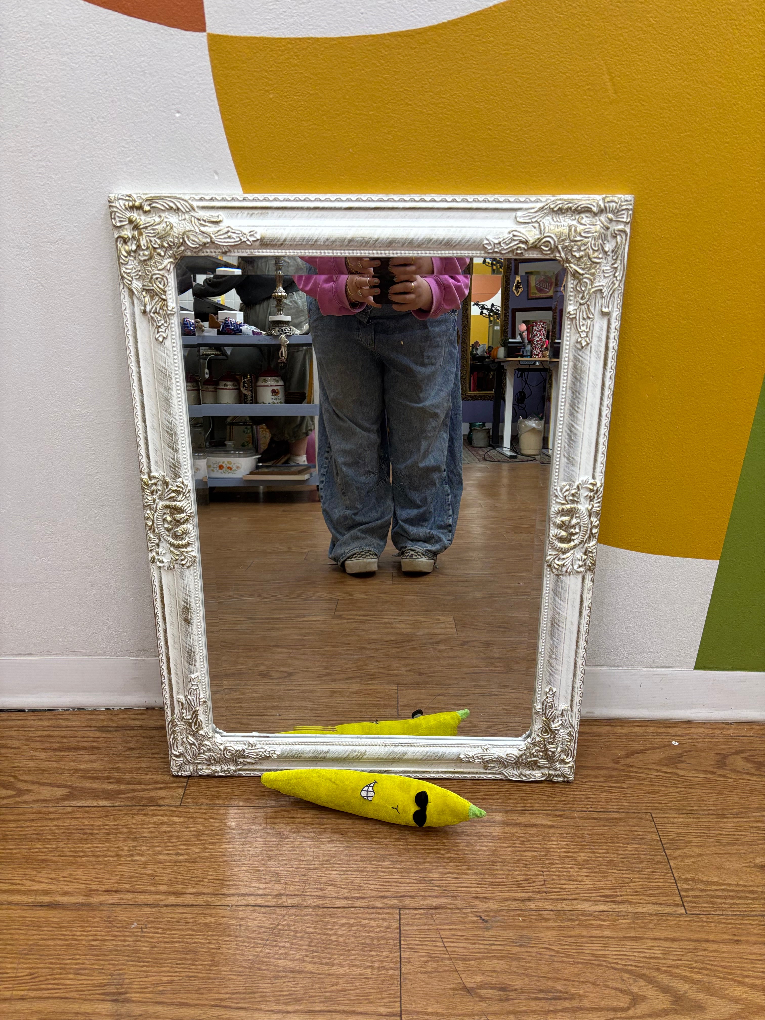 White Framed Mirror
