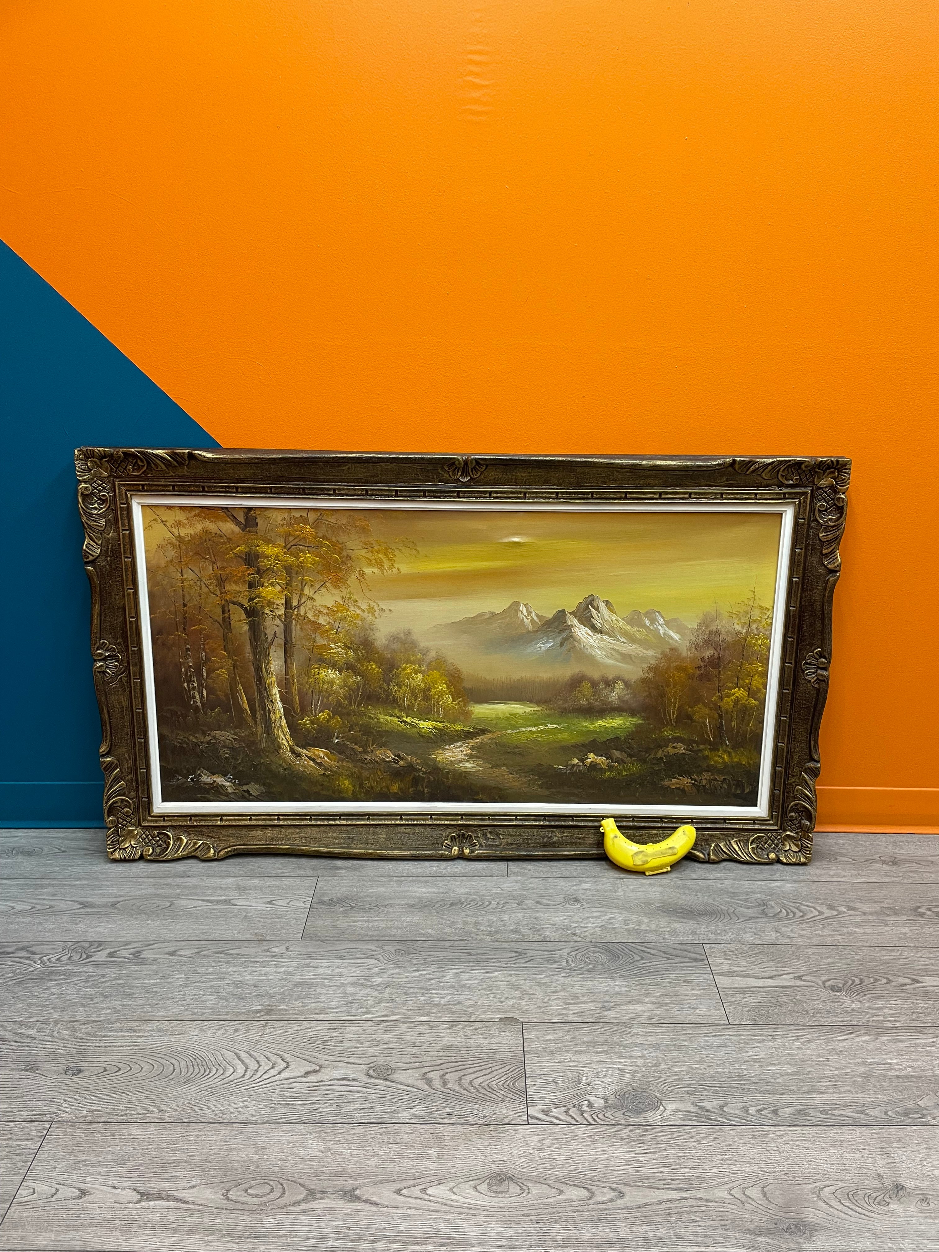 Gold Framed Mountain Painting