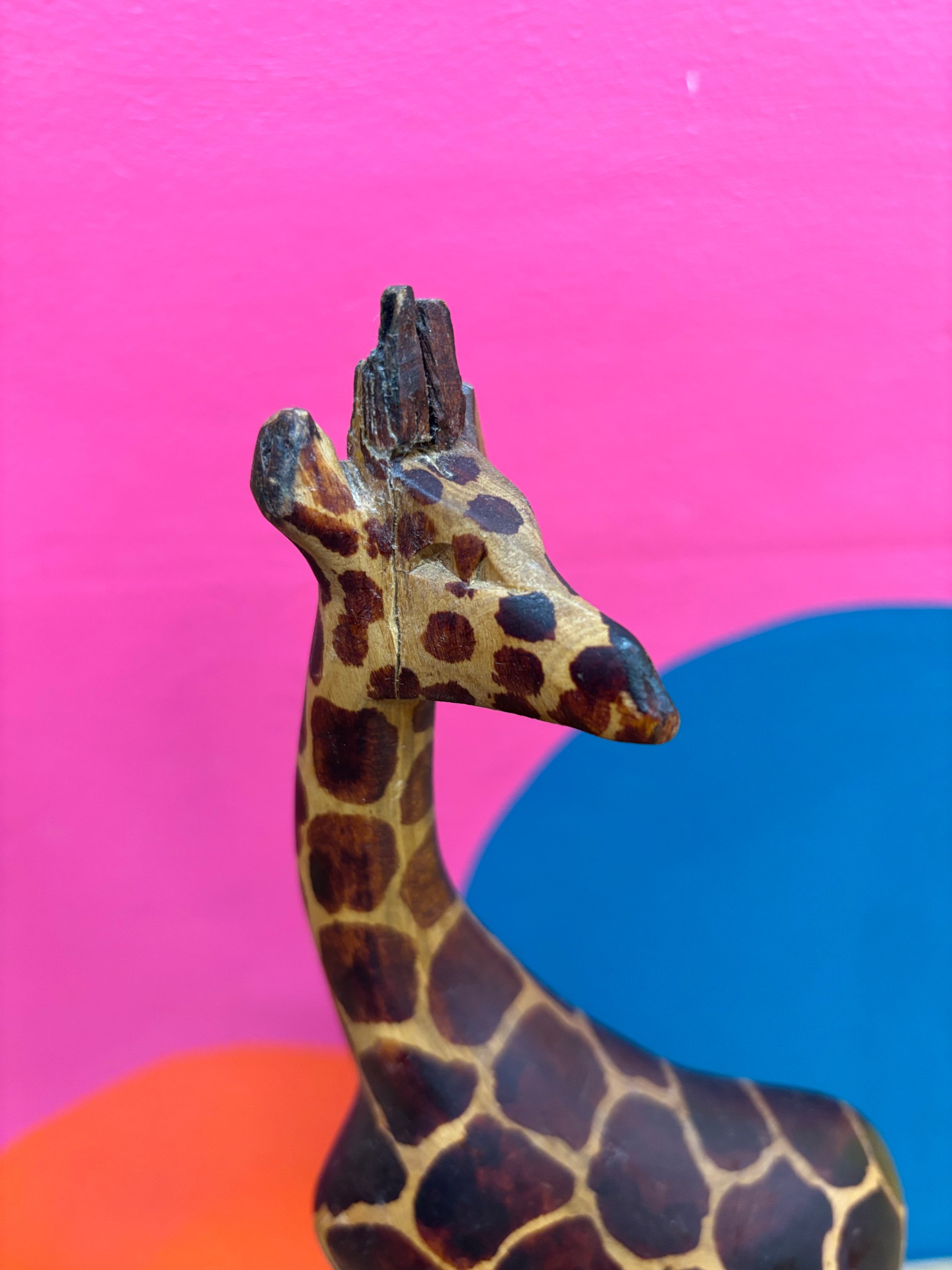 Wood Giraffe Figurine