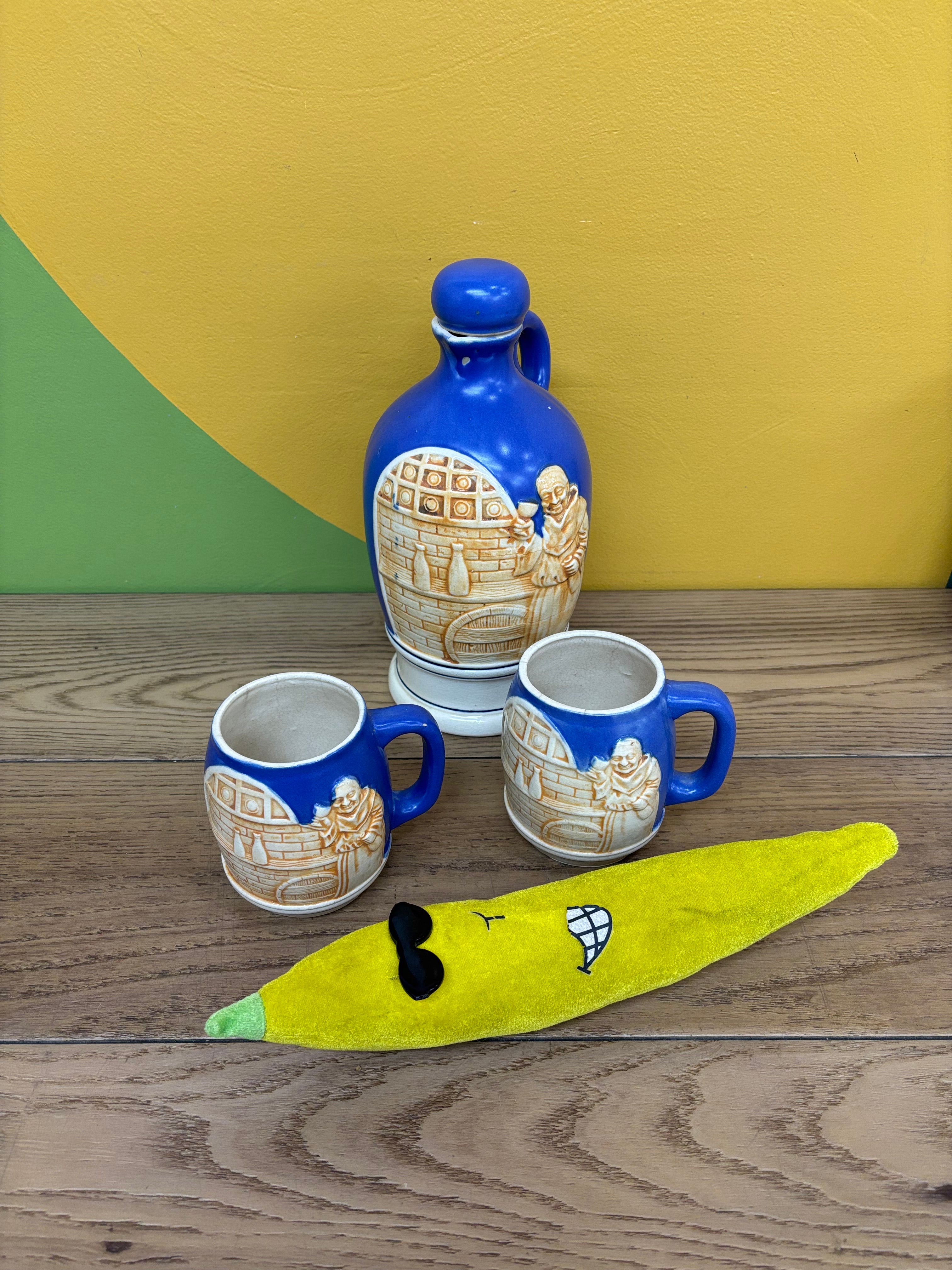 Blue Jug & Mug Set