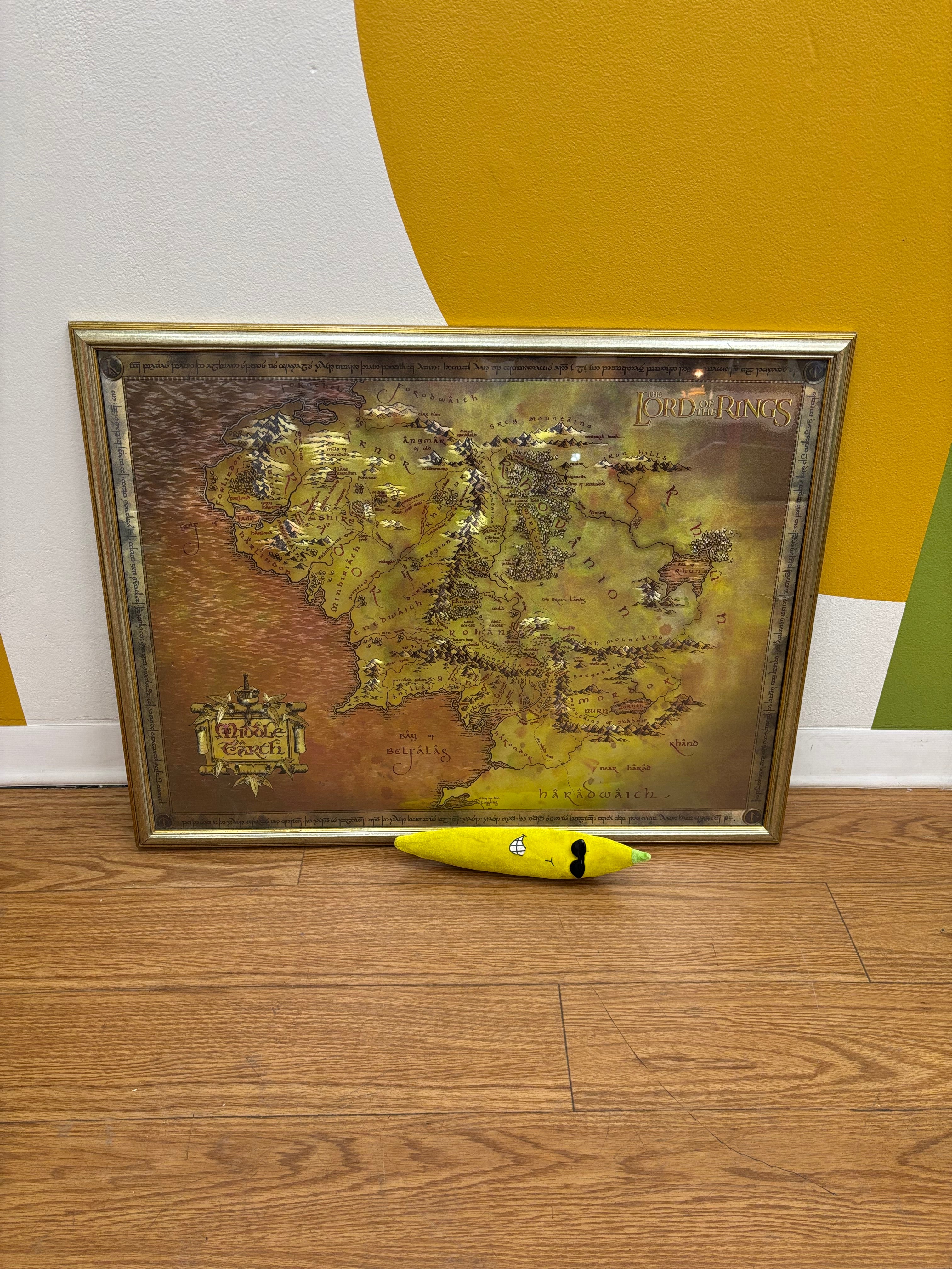 Framed Lord of the Rings Middle Earth Map