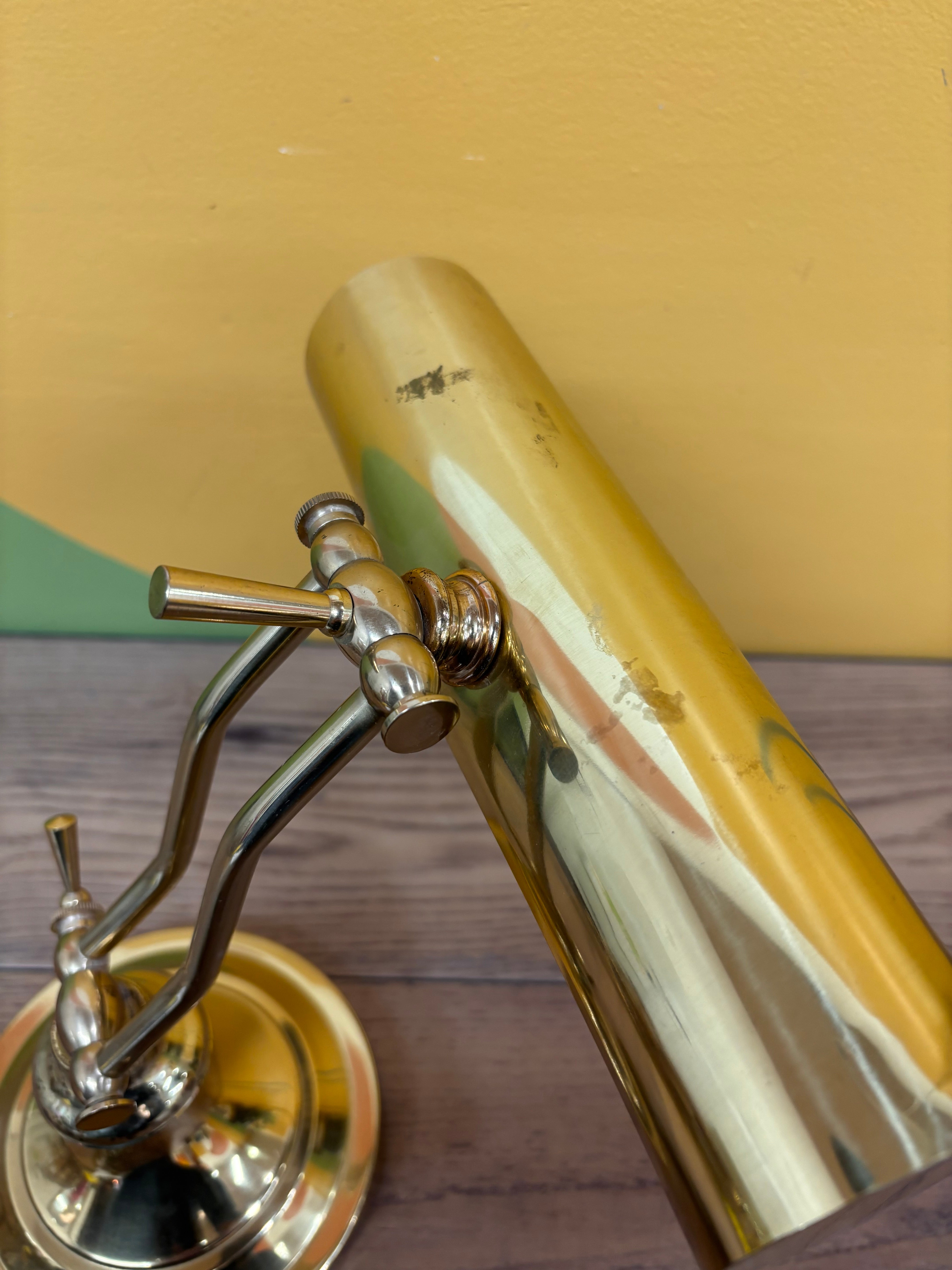 Gold Metal Bankers Lamp