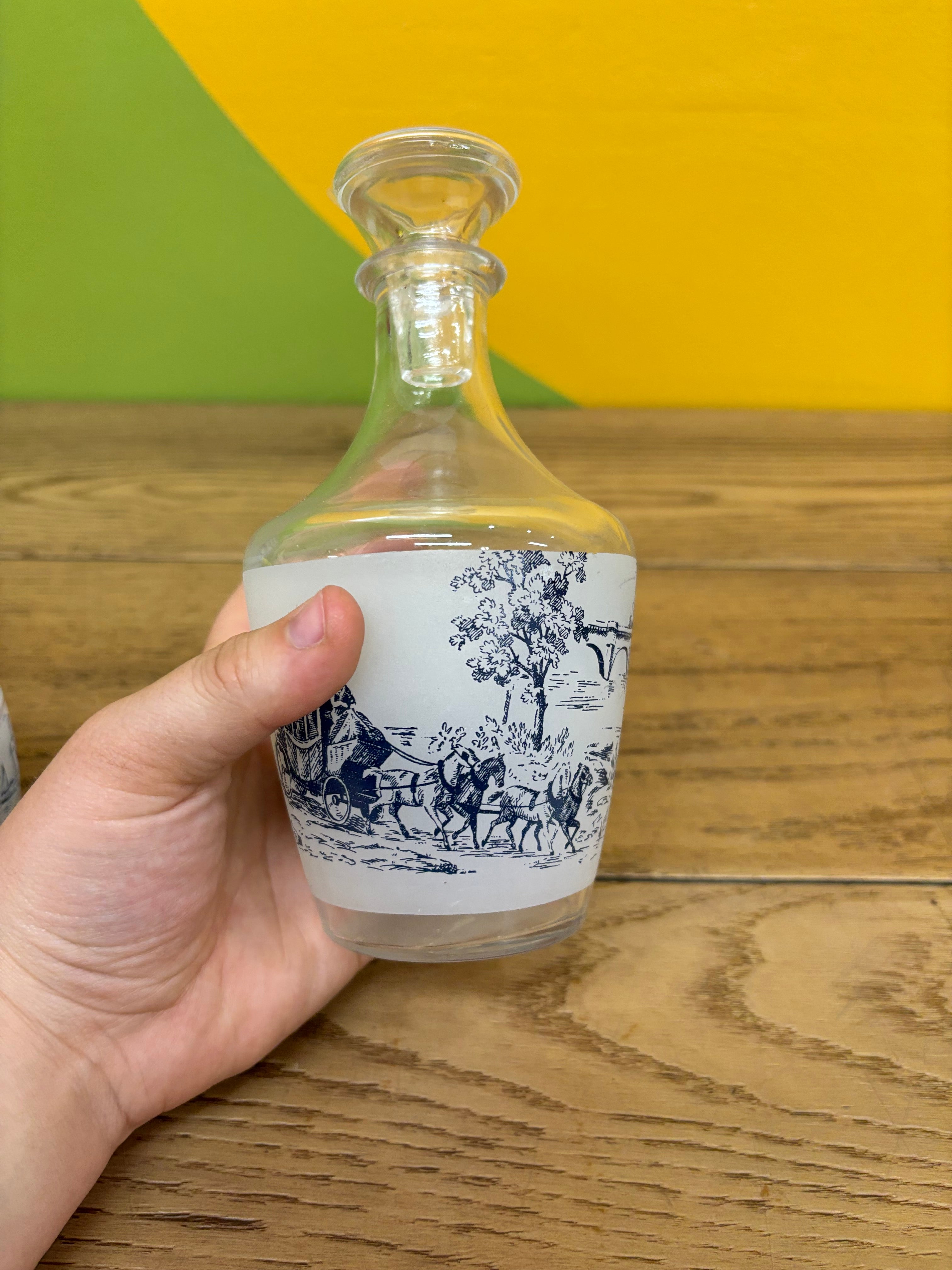 French Liqueur Glass Decanter Set