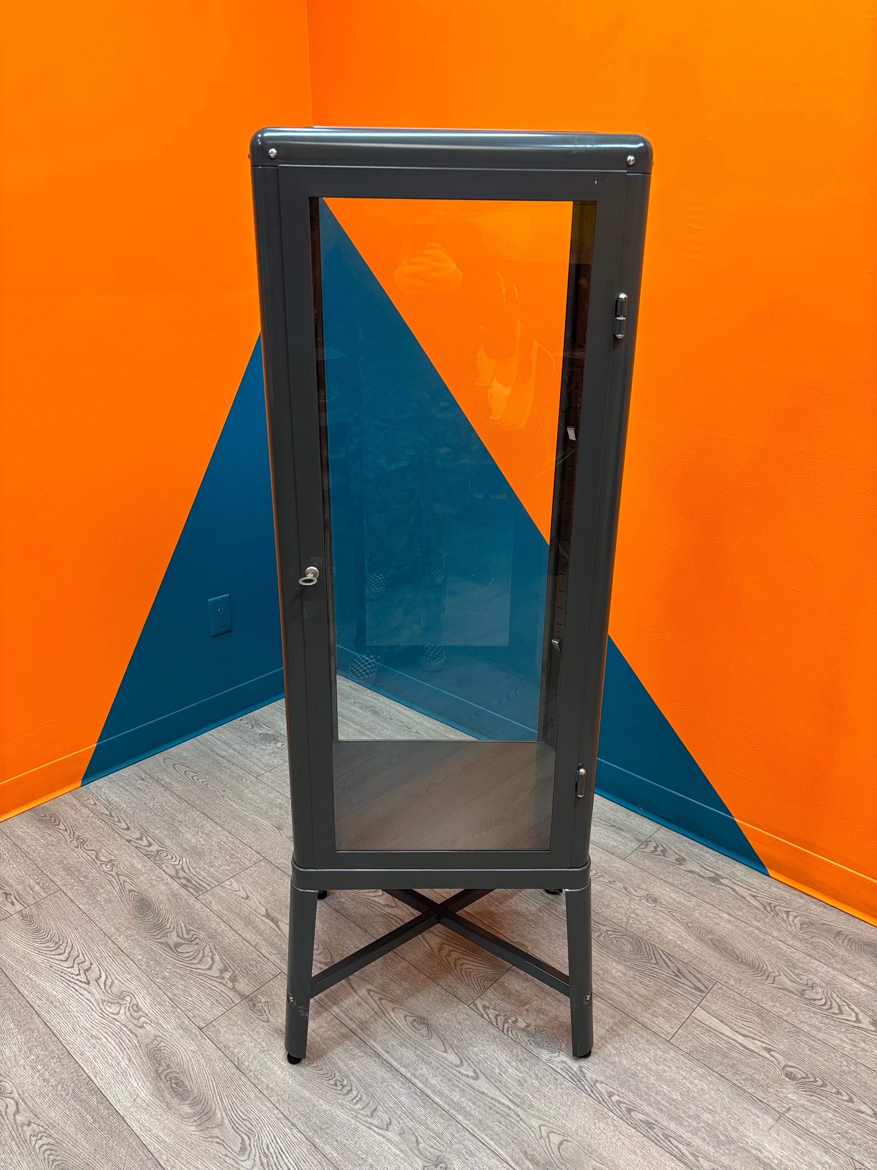 Charcoal Glass Door Cabinet with Key (FABRIKOR) - Ikea