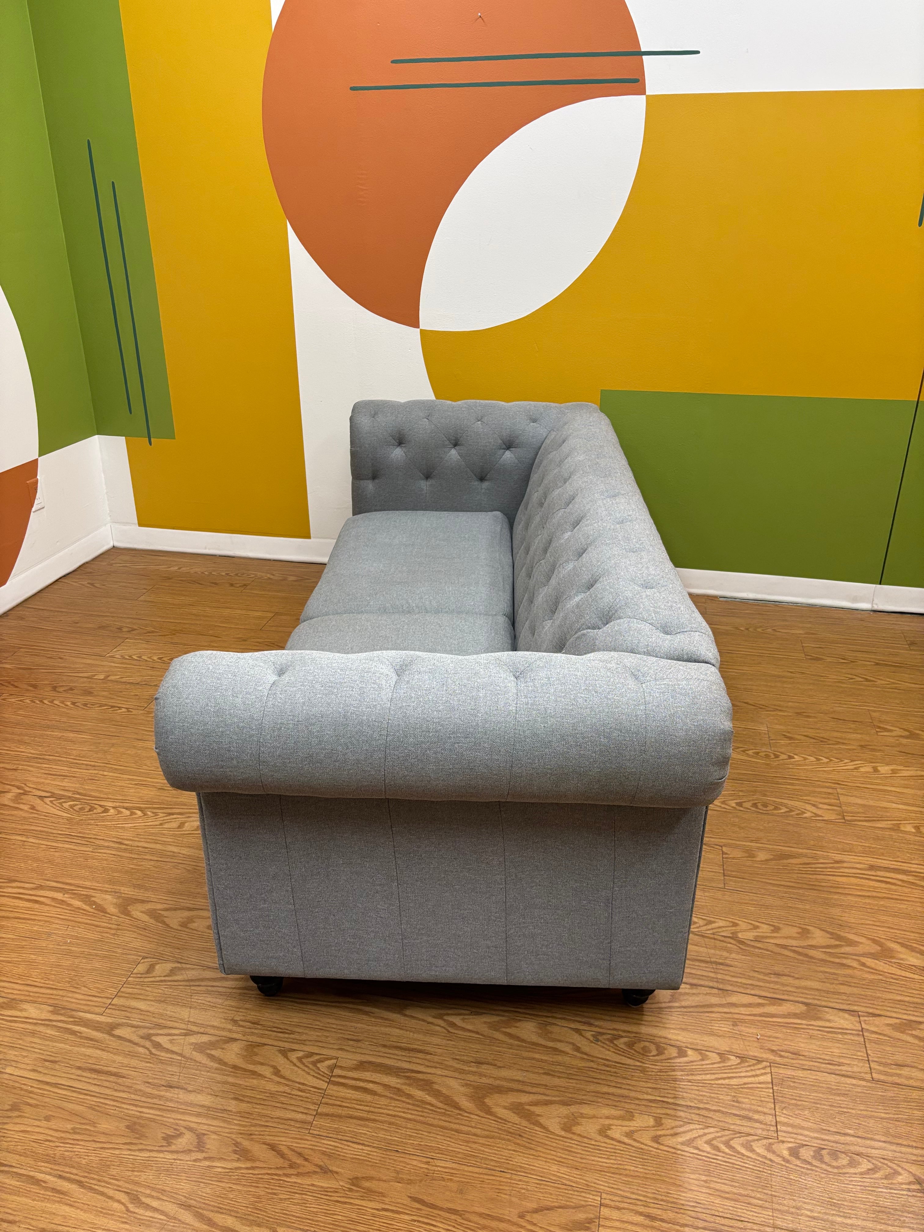 Grey Fabric Loveseat