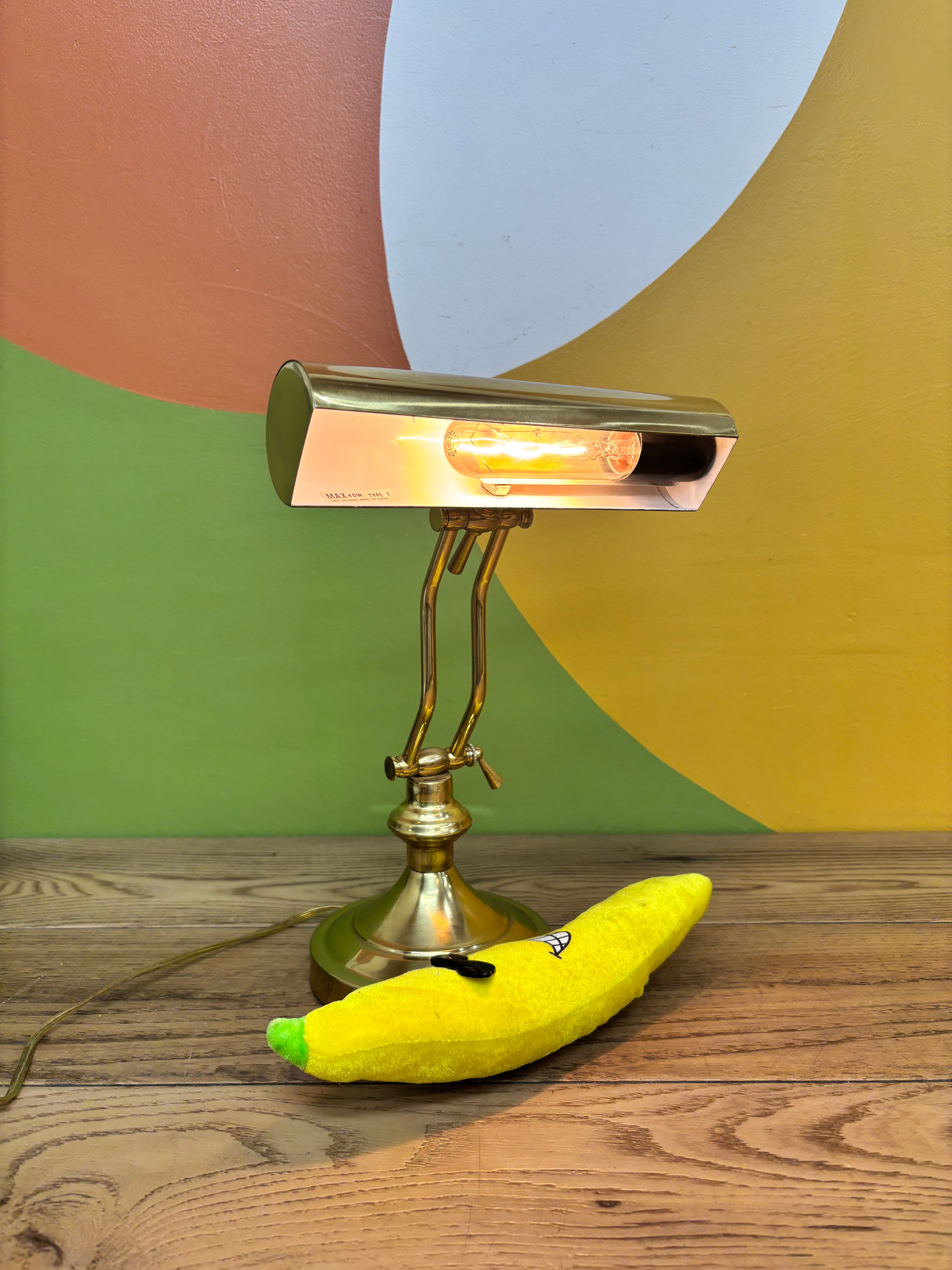 Gold Metal Bankers Lamp