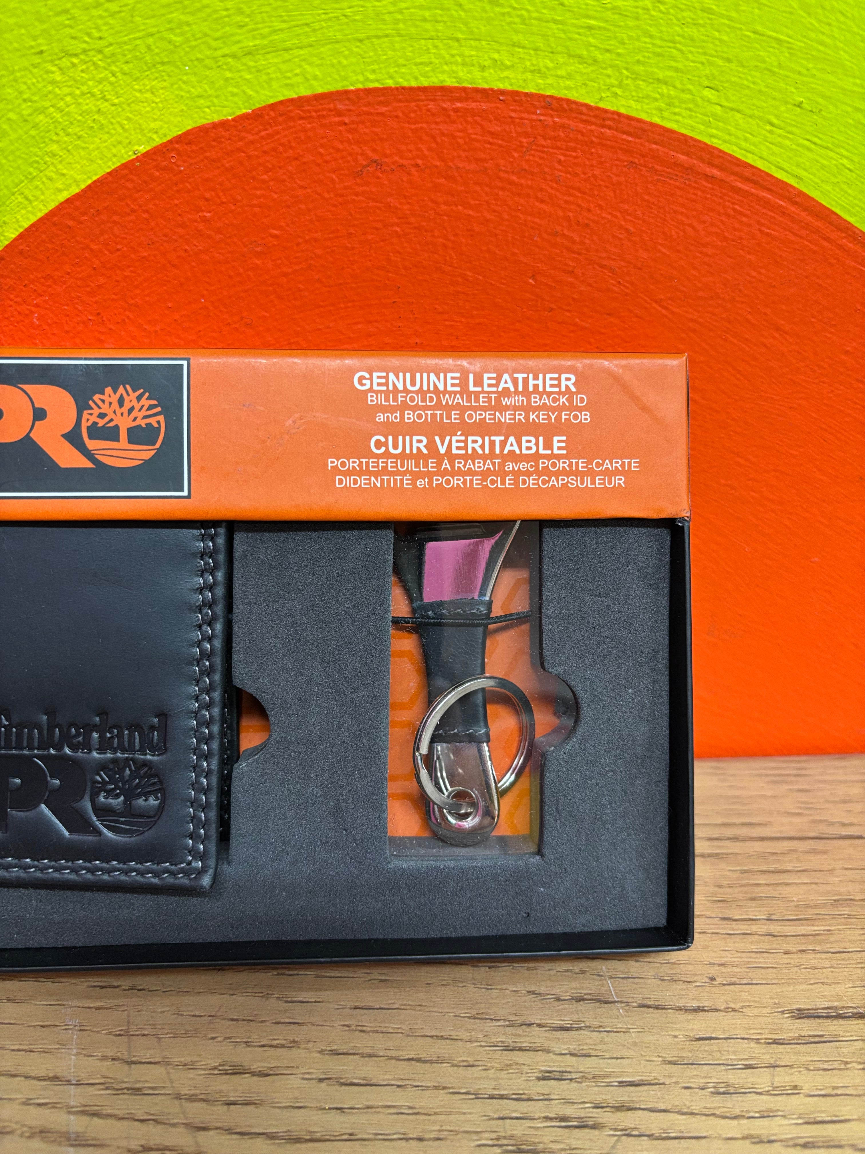 Timberland Pro Leather Wallet & Bottle Opener Key Fob