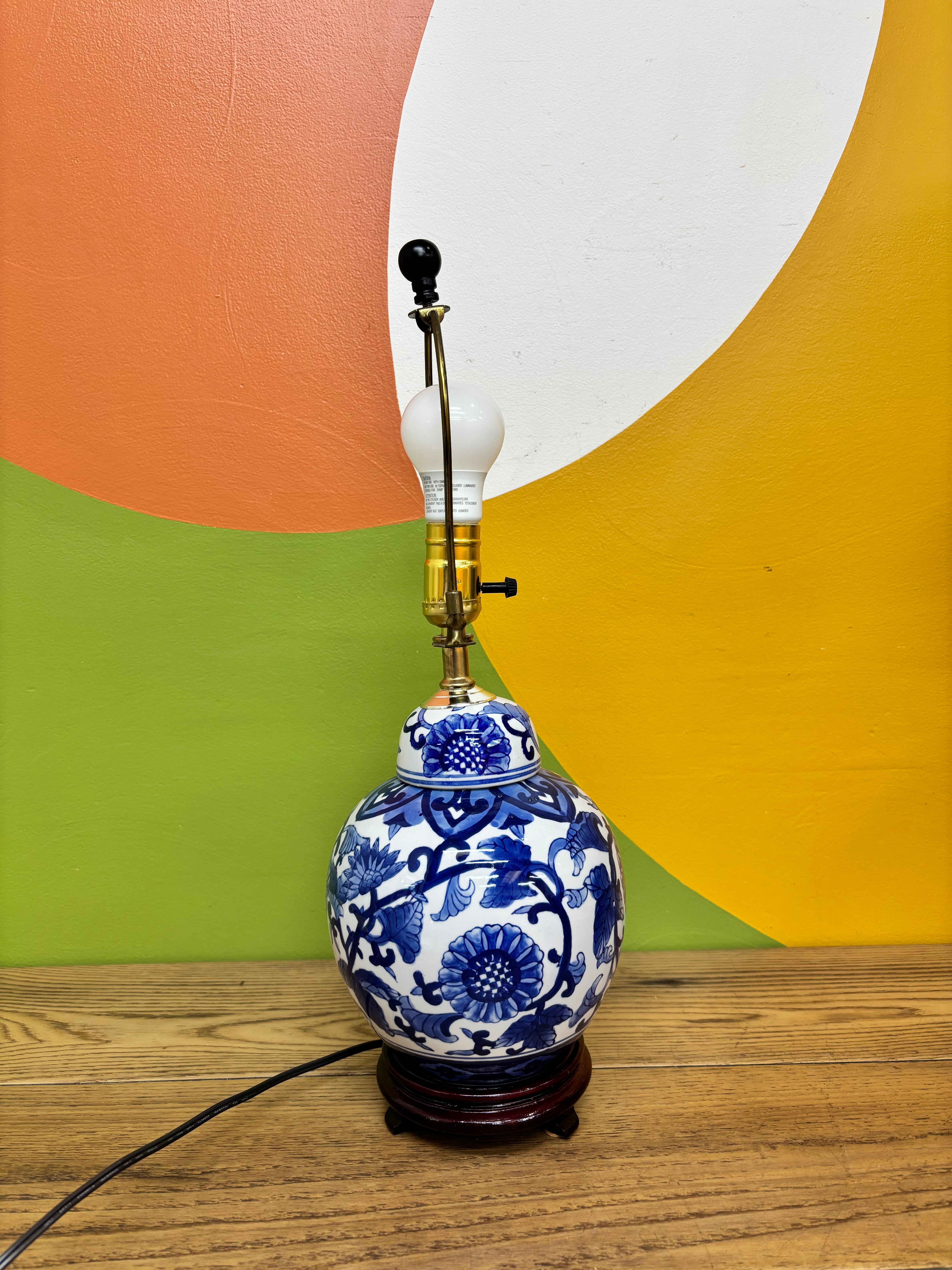 Blue and White Table Lamp