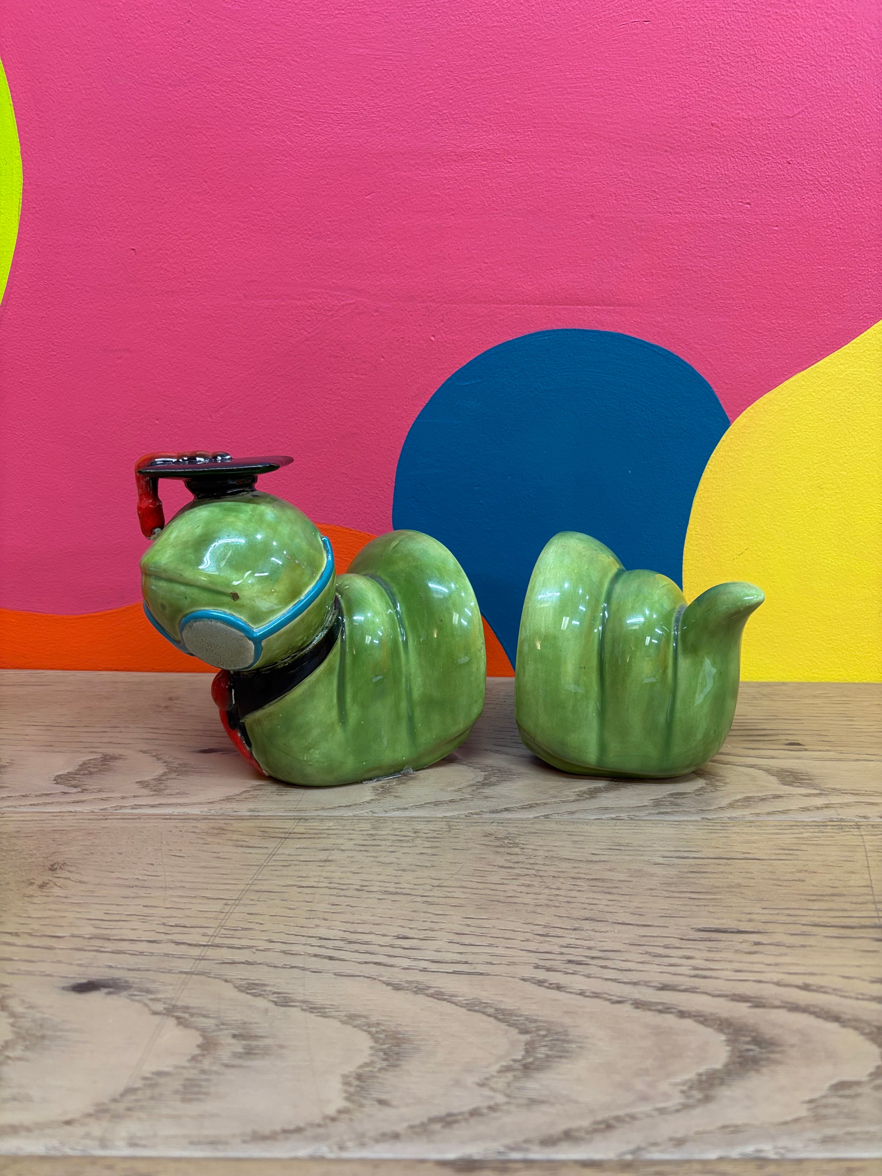 Ceramic Caterpillar Bookends (2)