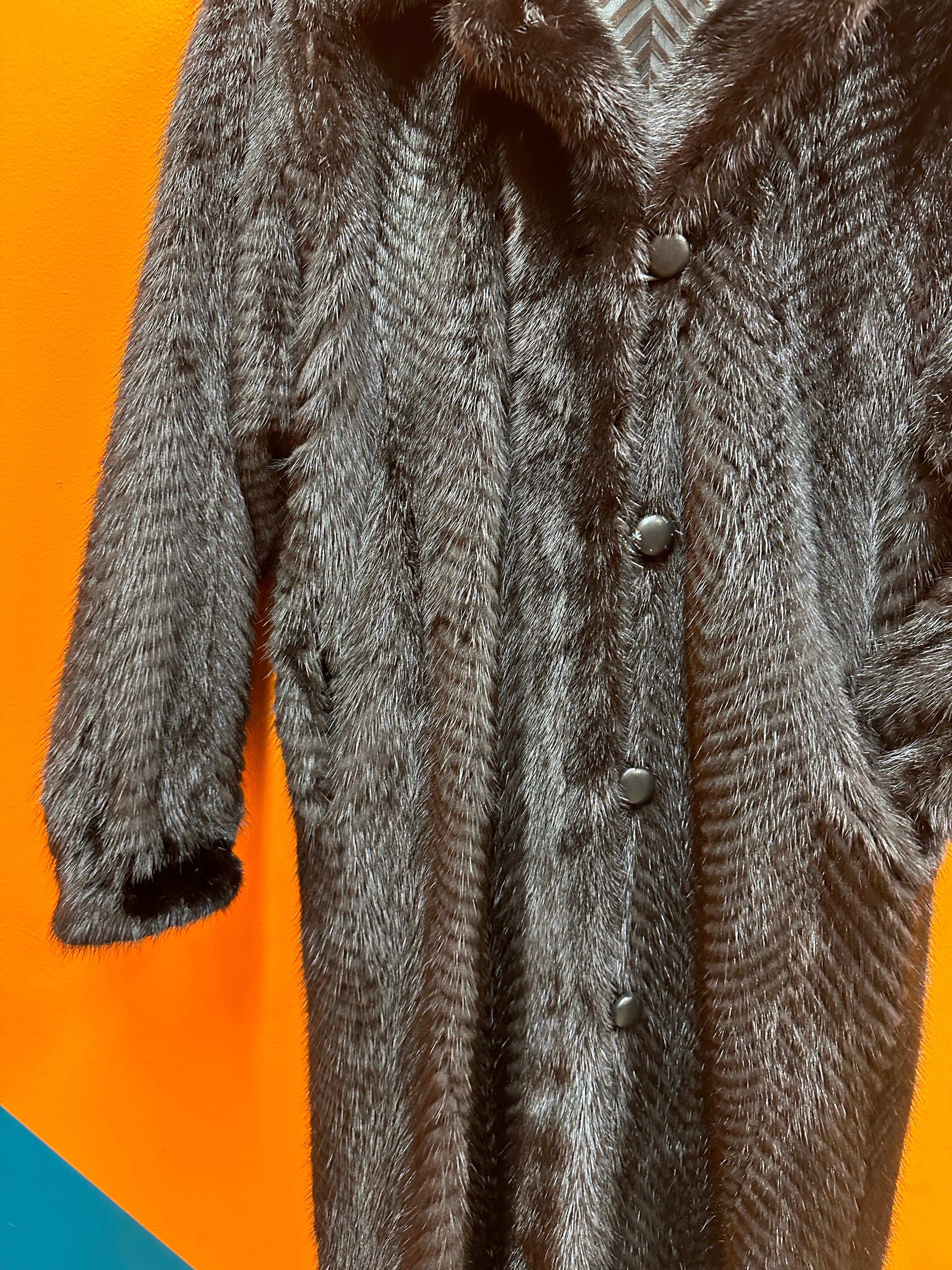 Black Reversible Custom Real Mink Fur Coat