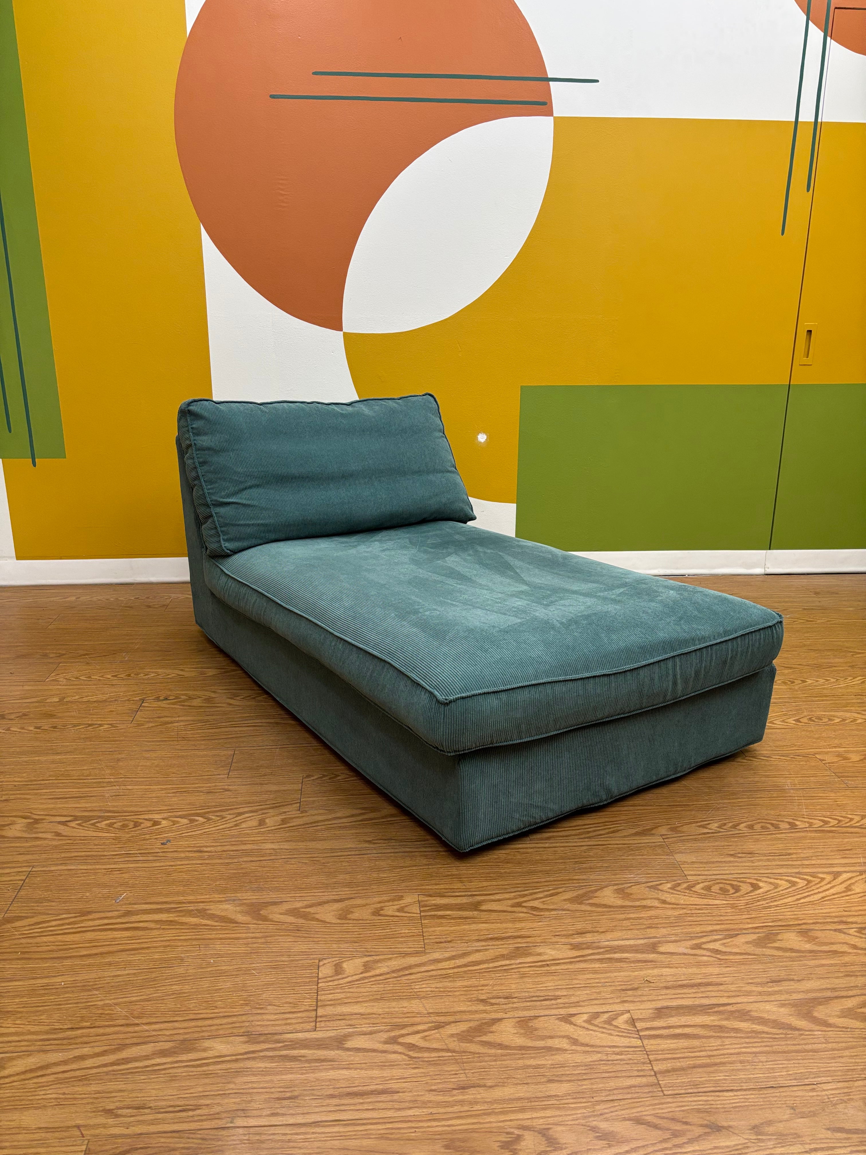 Turquoise Fabric Chaise