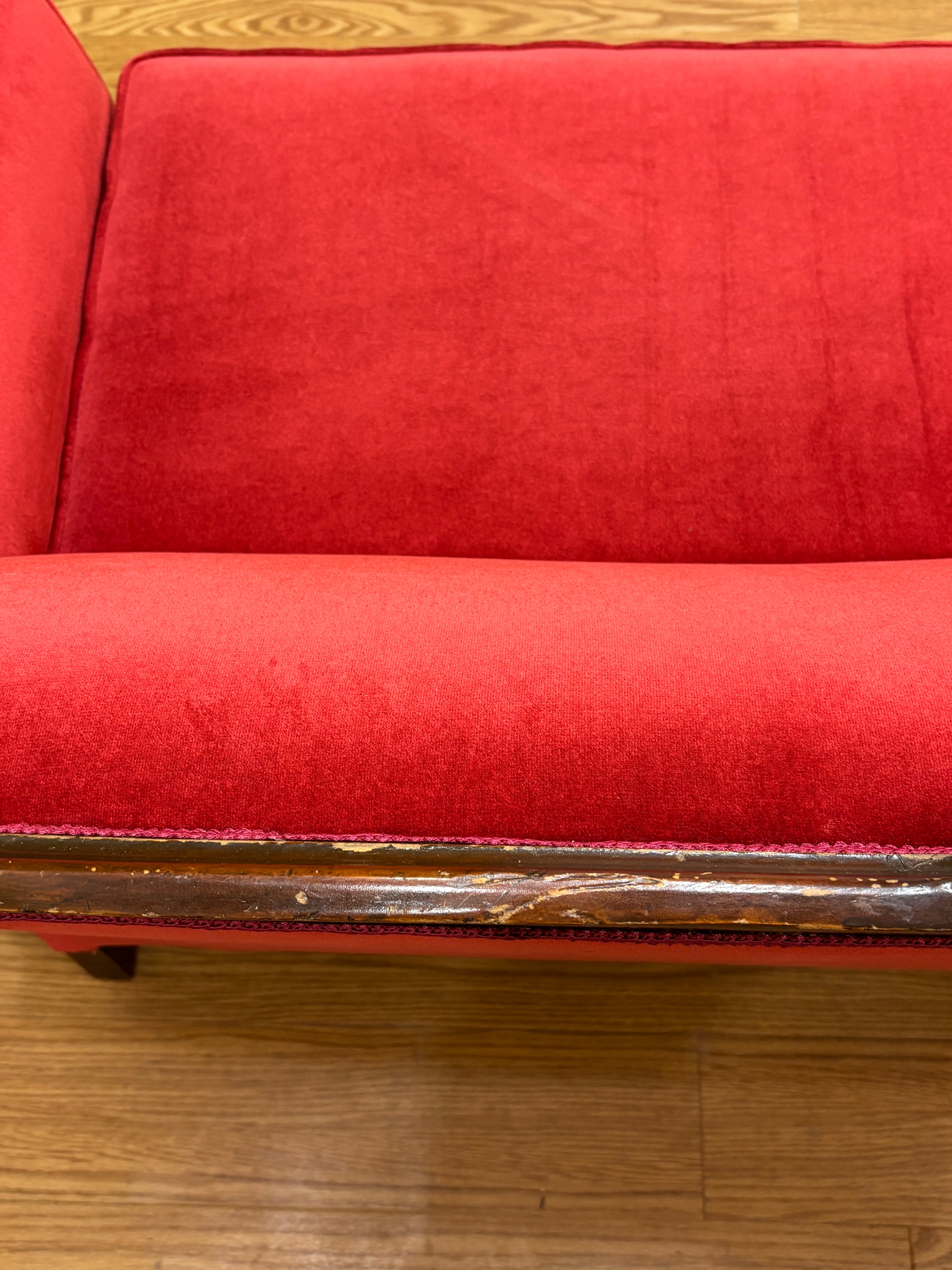 Red Velour Sofa