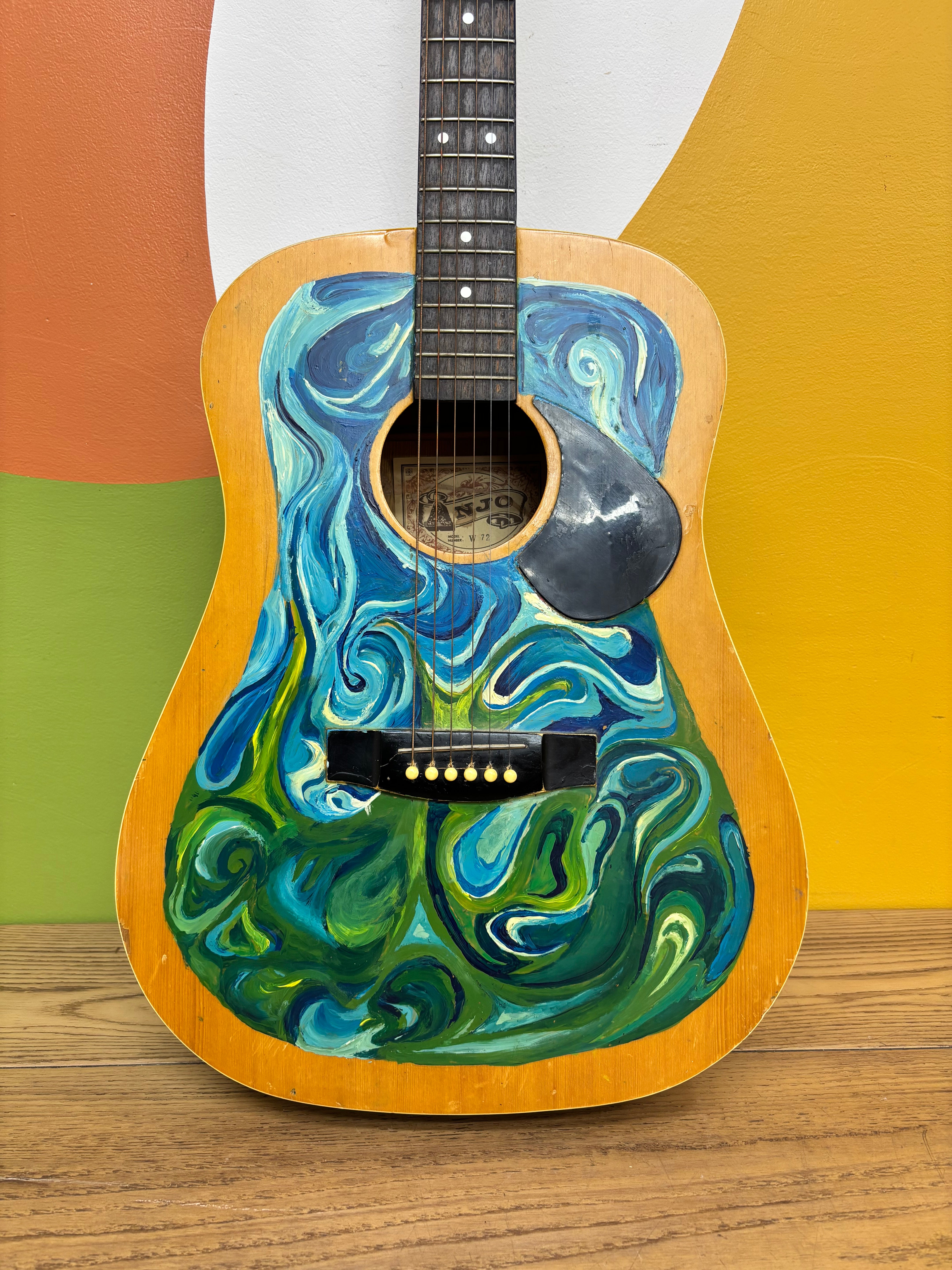 Hand-Painted Anjo Acoustic Guitar