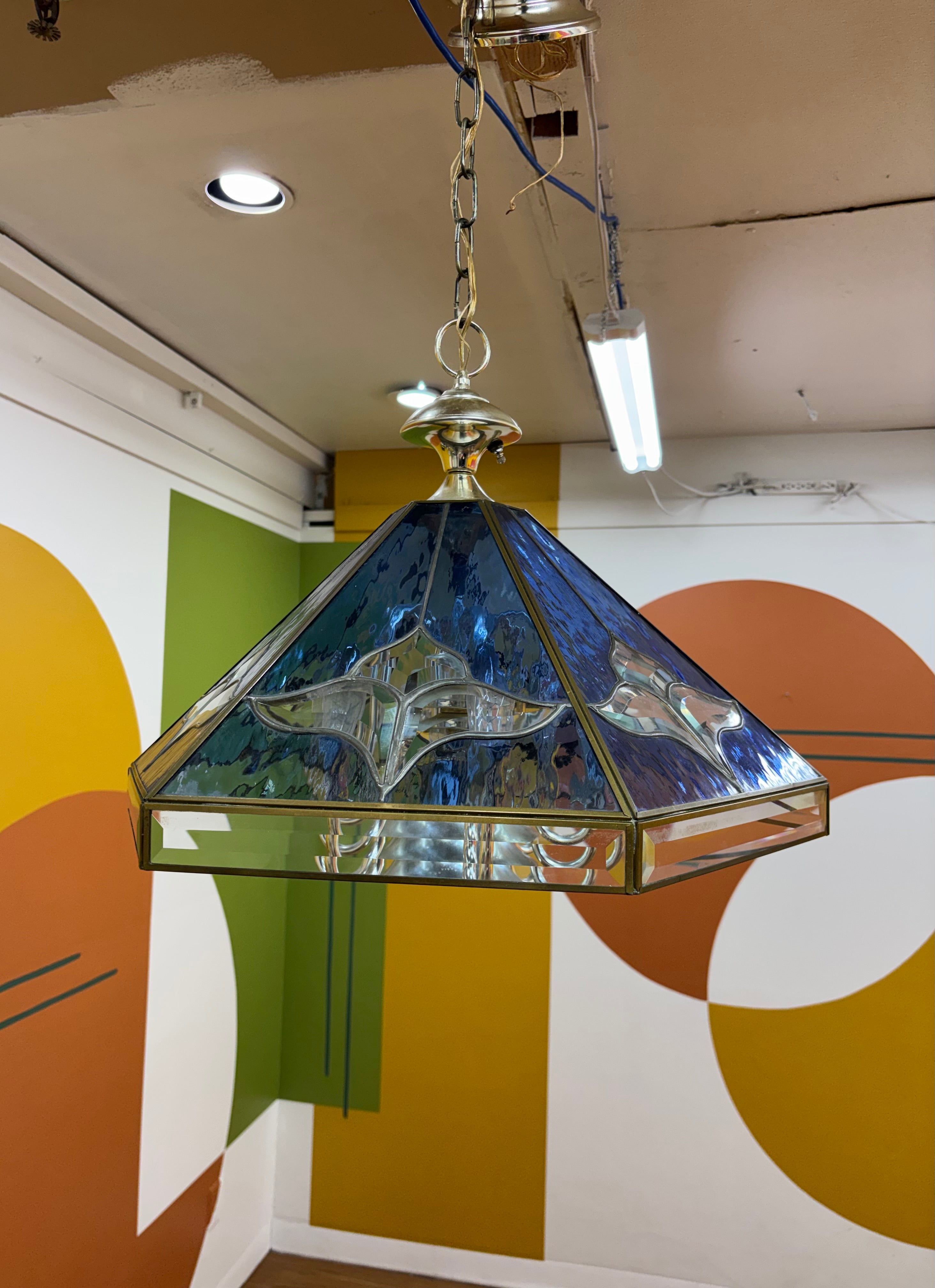 Blue Stained Glass Light