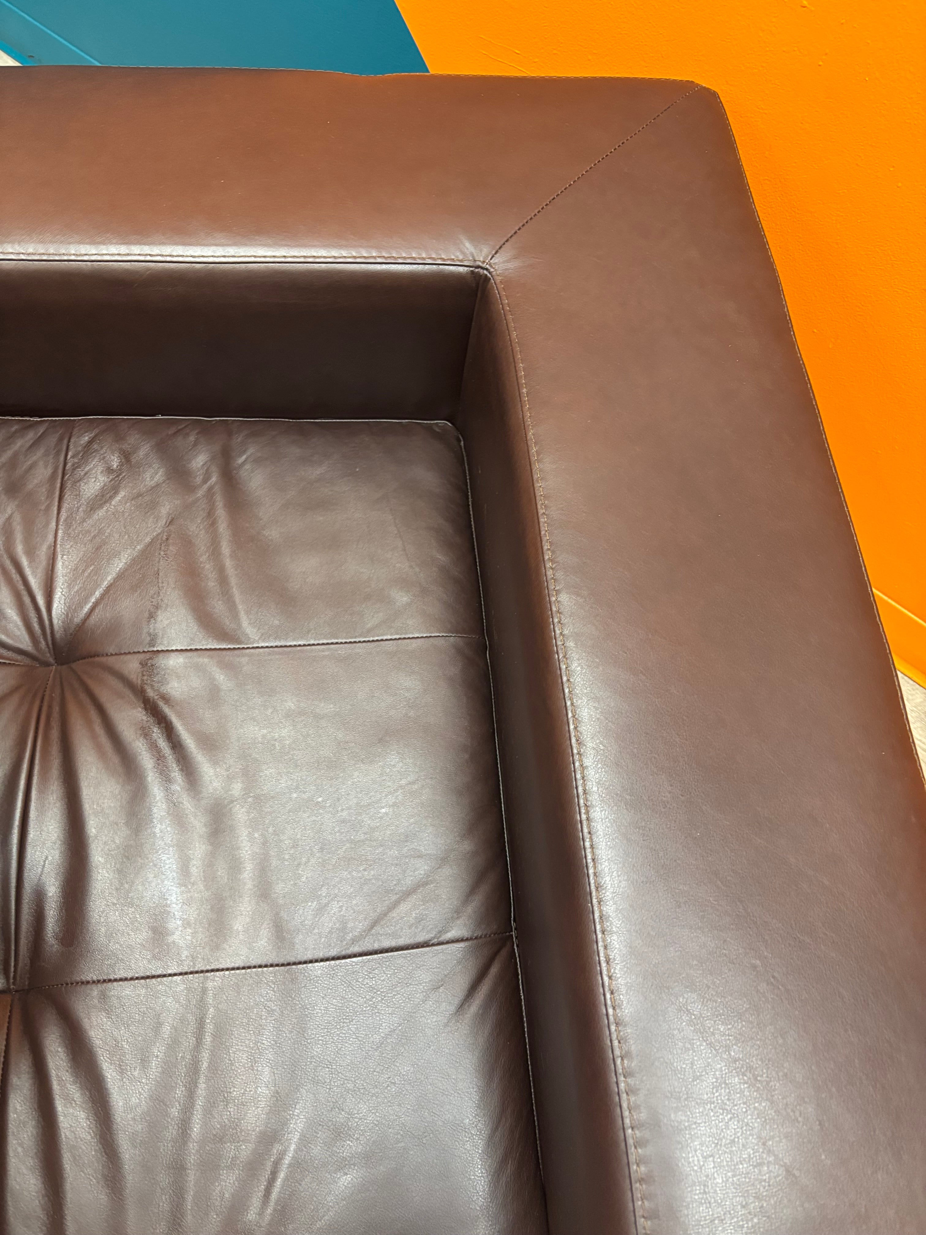 Brown Pleather Chaise Lounge