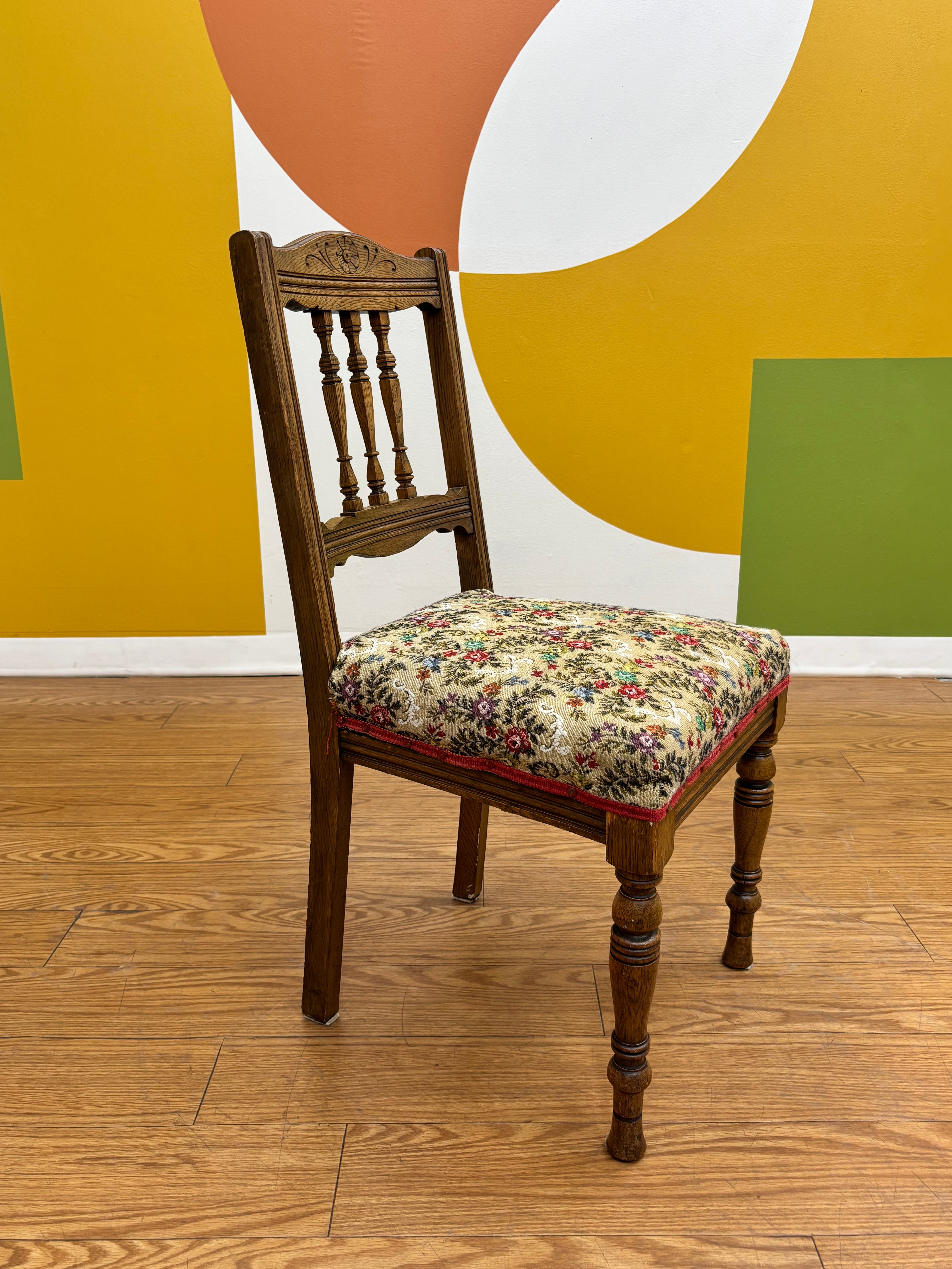 Wood Floral Dining Chair (4)