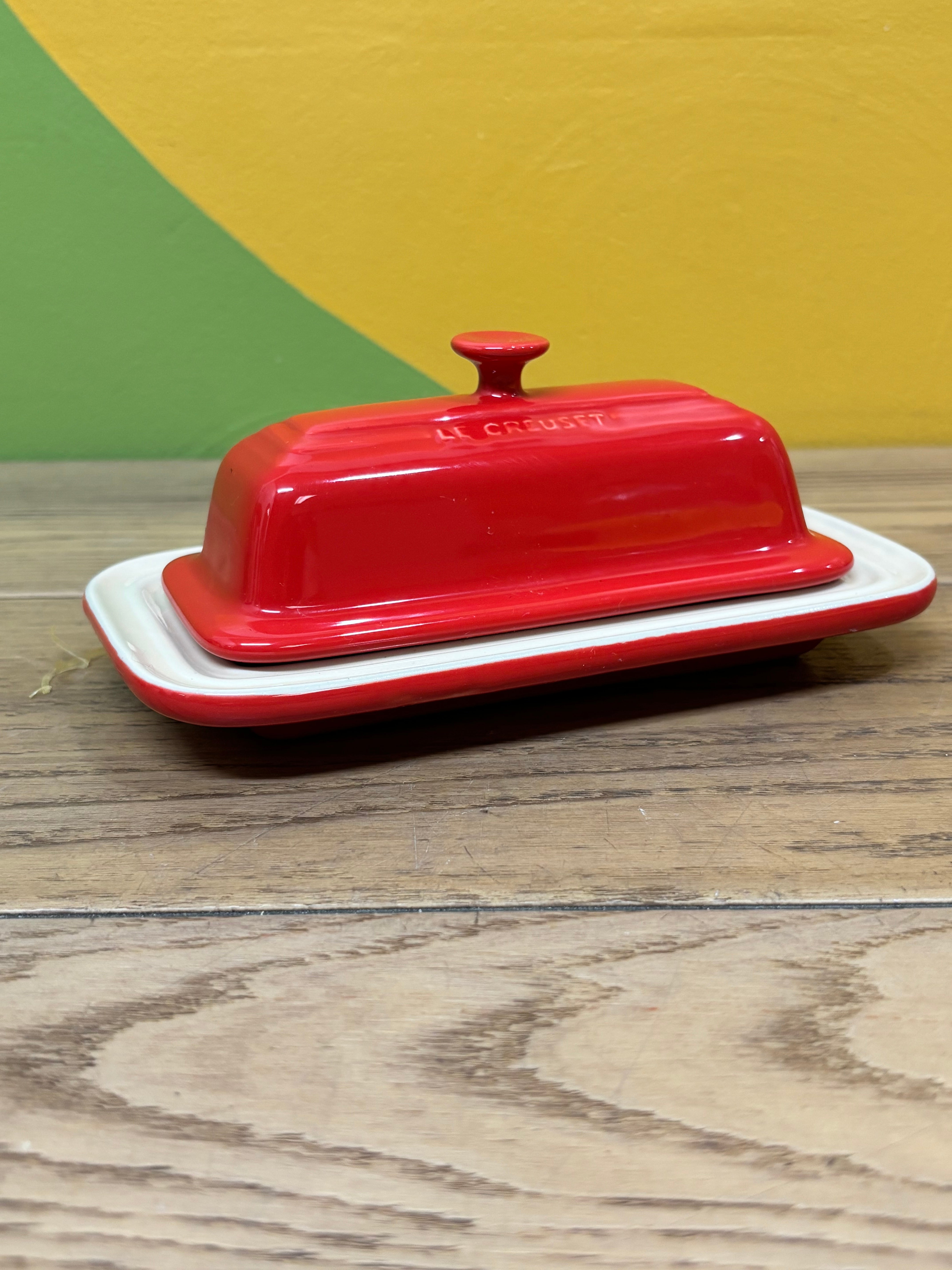 Red Le Creuset Butter Dish