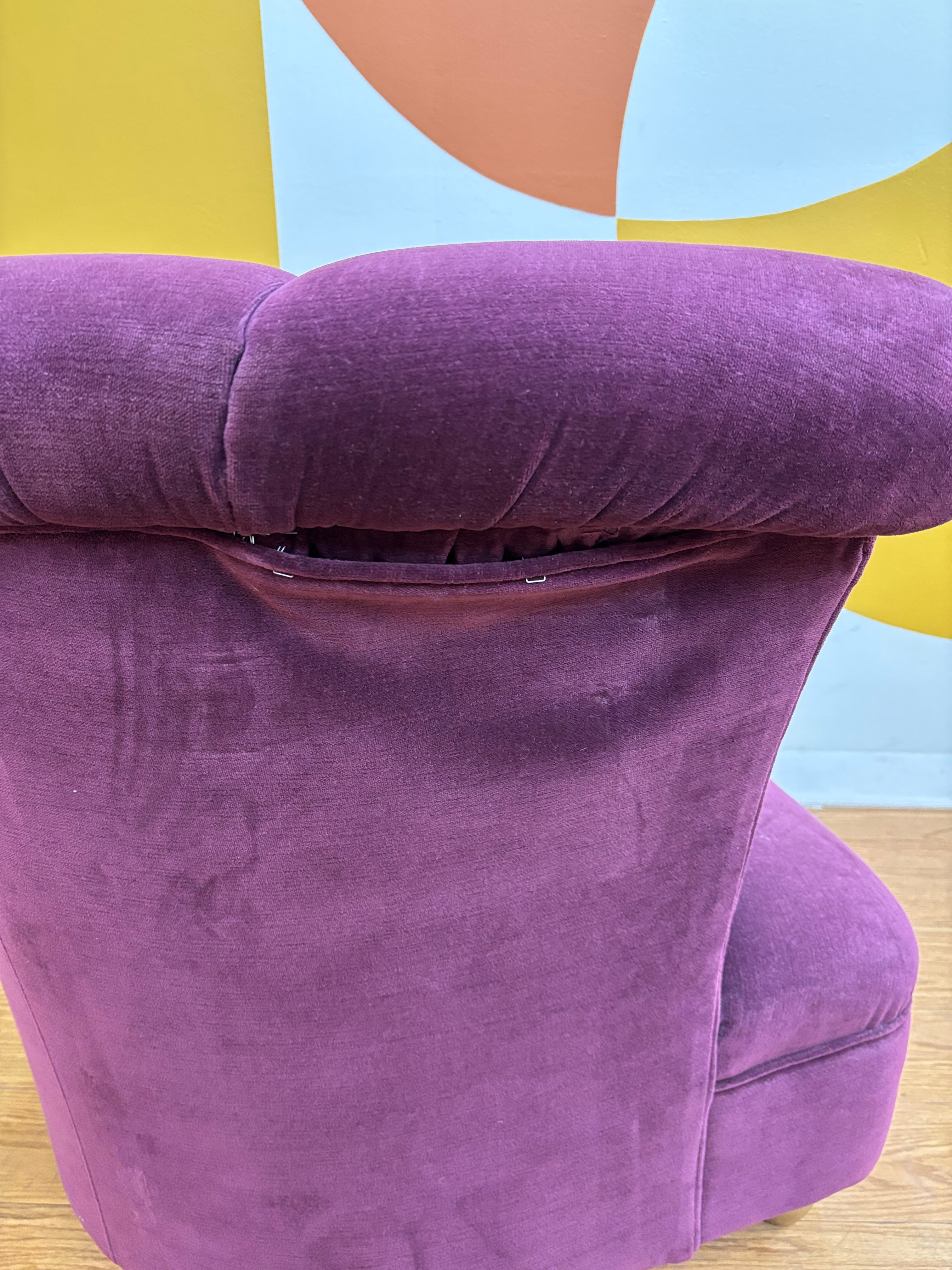 Purple Asymmetrical Scalloped Chair