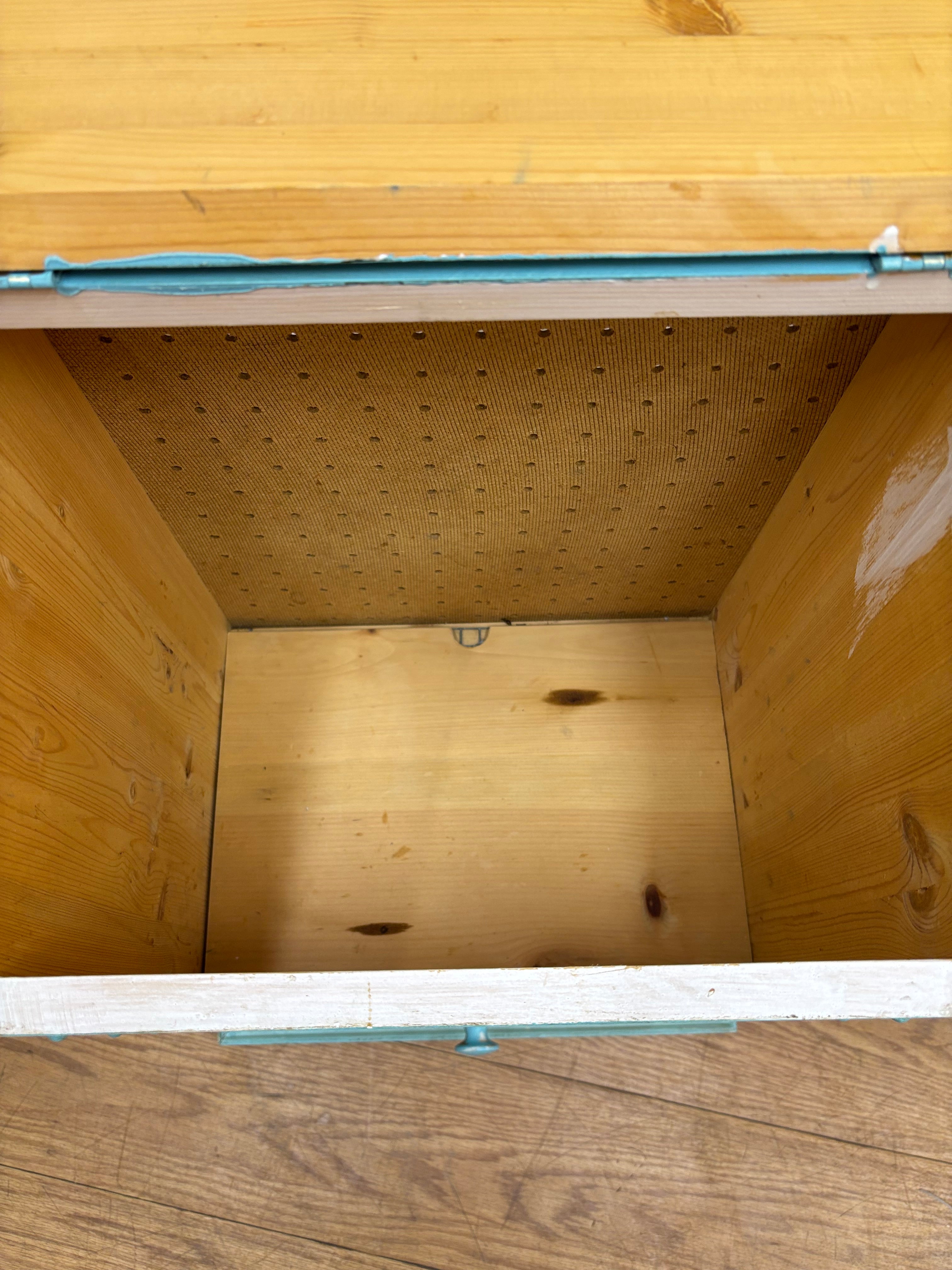 Blue Wooden Onion/Potato Storage