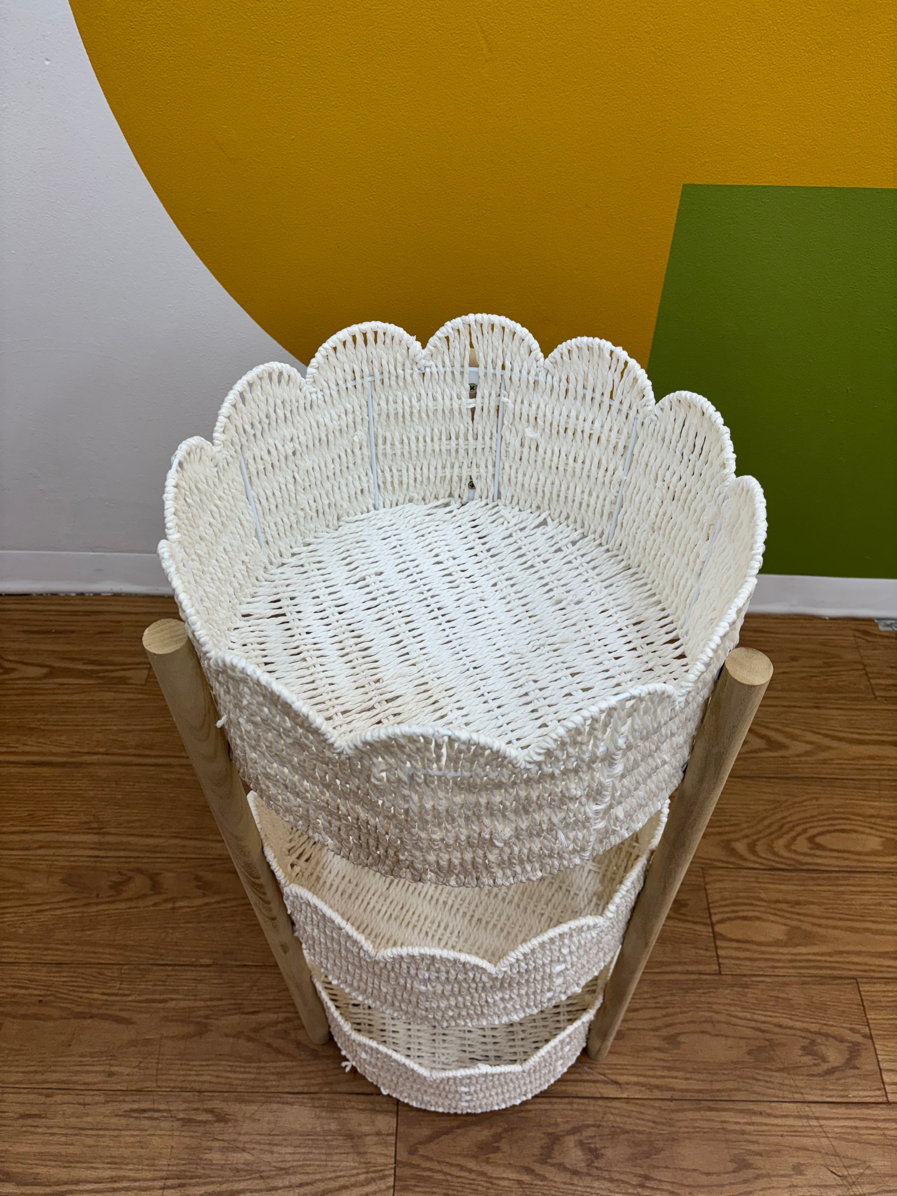 3 Tier Wicker Storage Tower