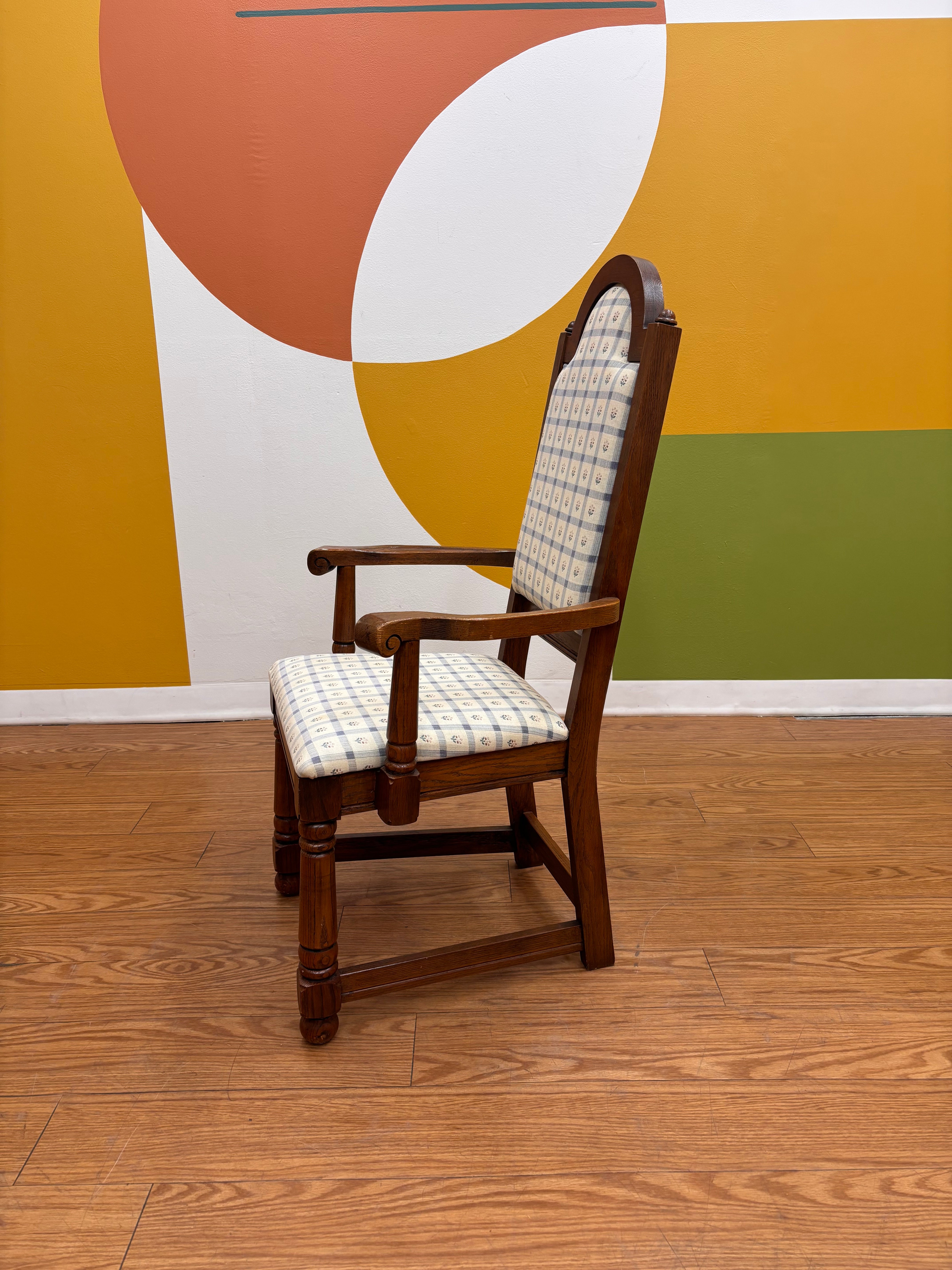 Floral Gingham Dining Armchair (2)