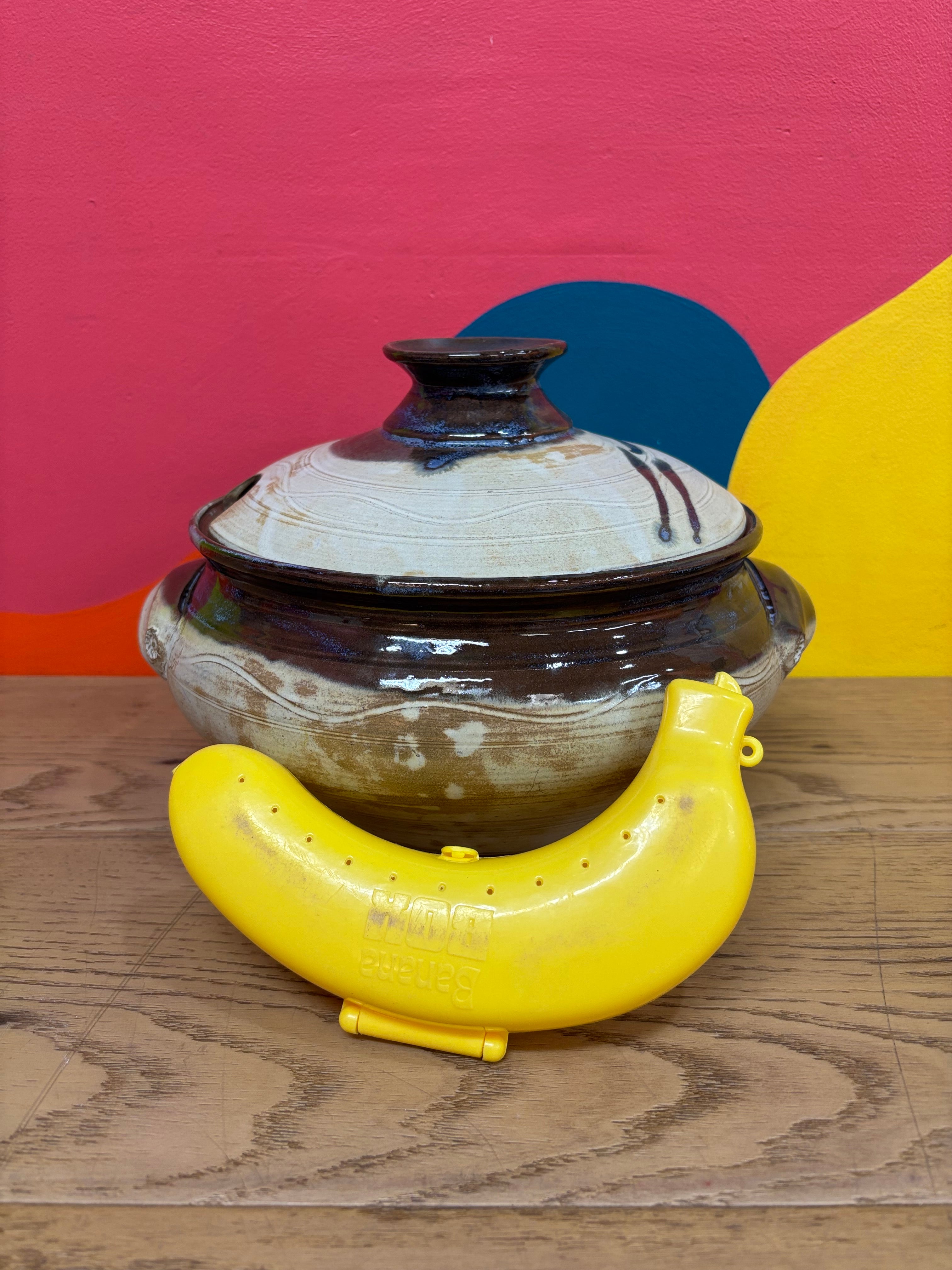 Pottery Serving Bowl with Ladle