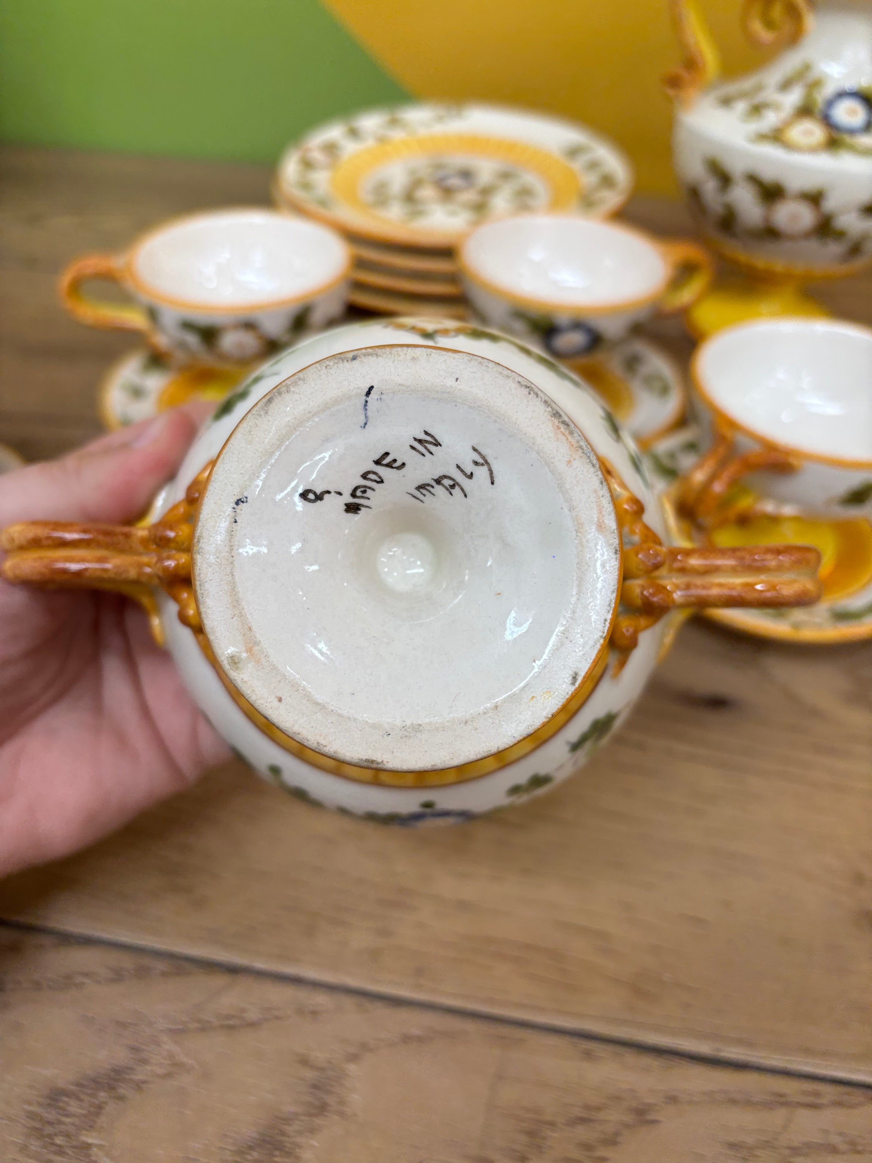 Hand Painted Ceramic Teapot Set