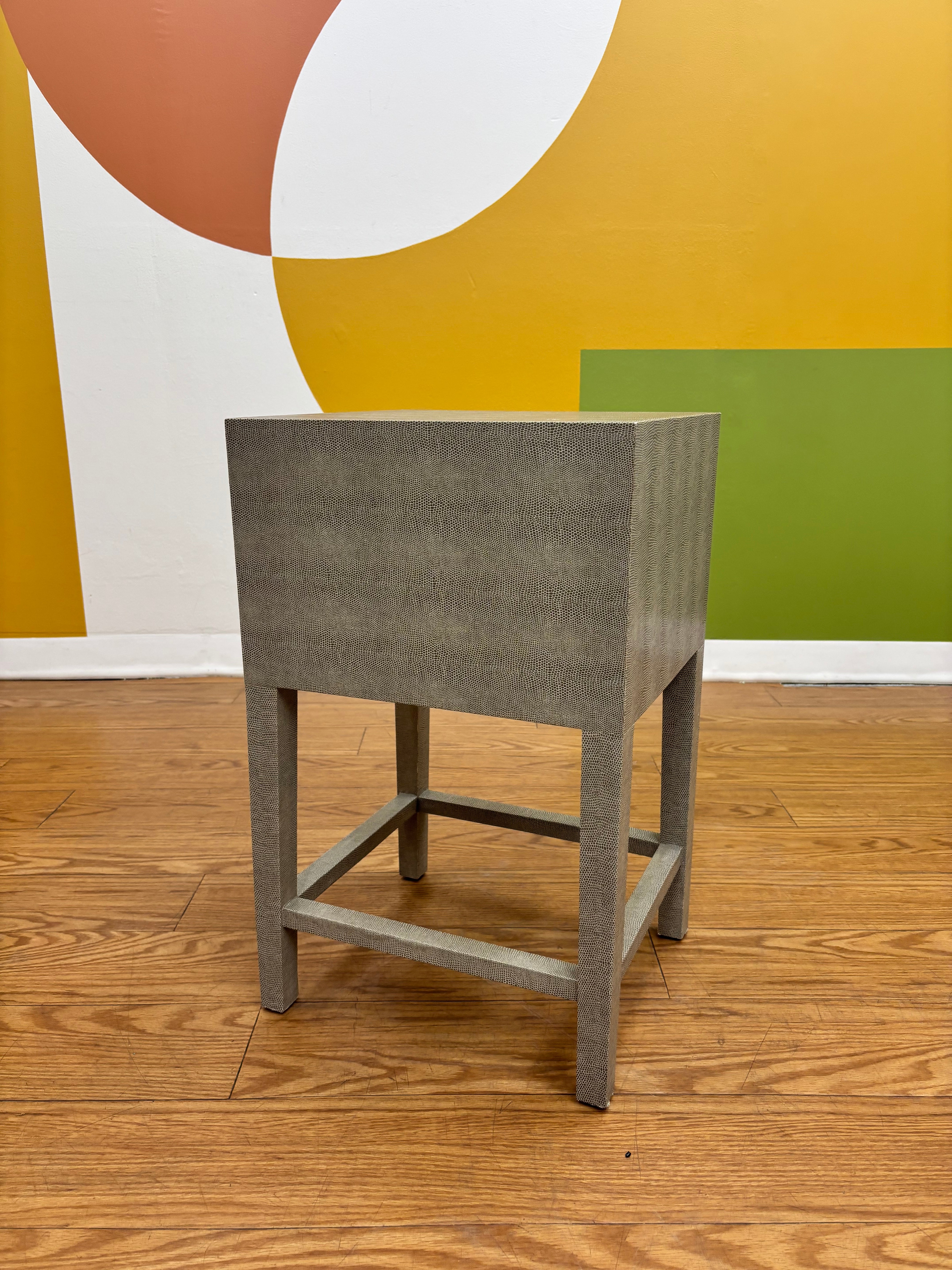 Grey Snake Print Nightstand (2 available)