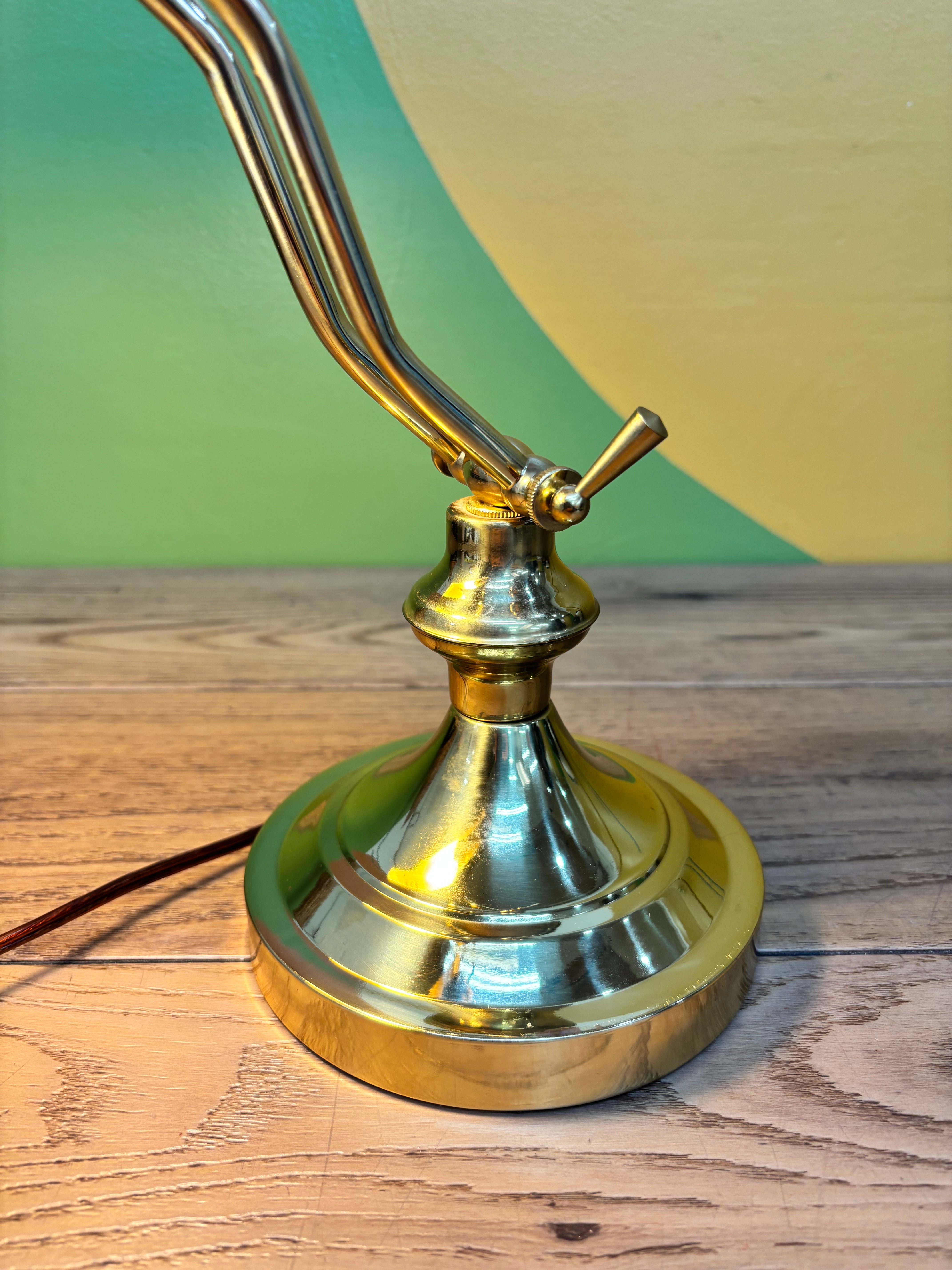 Gold Metal Bankers Lamp