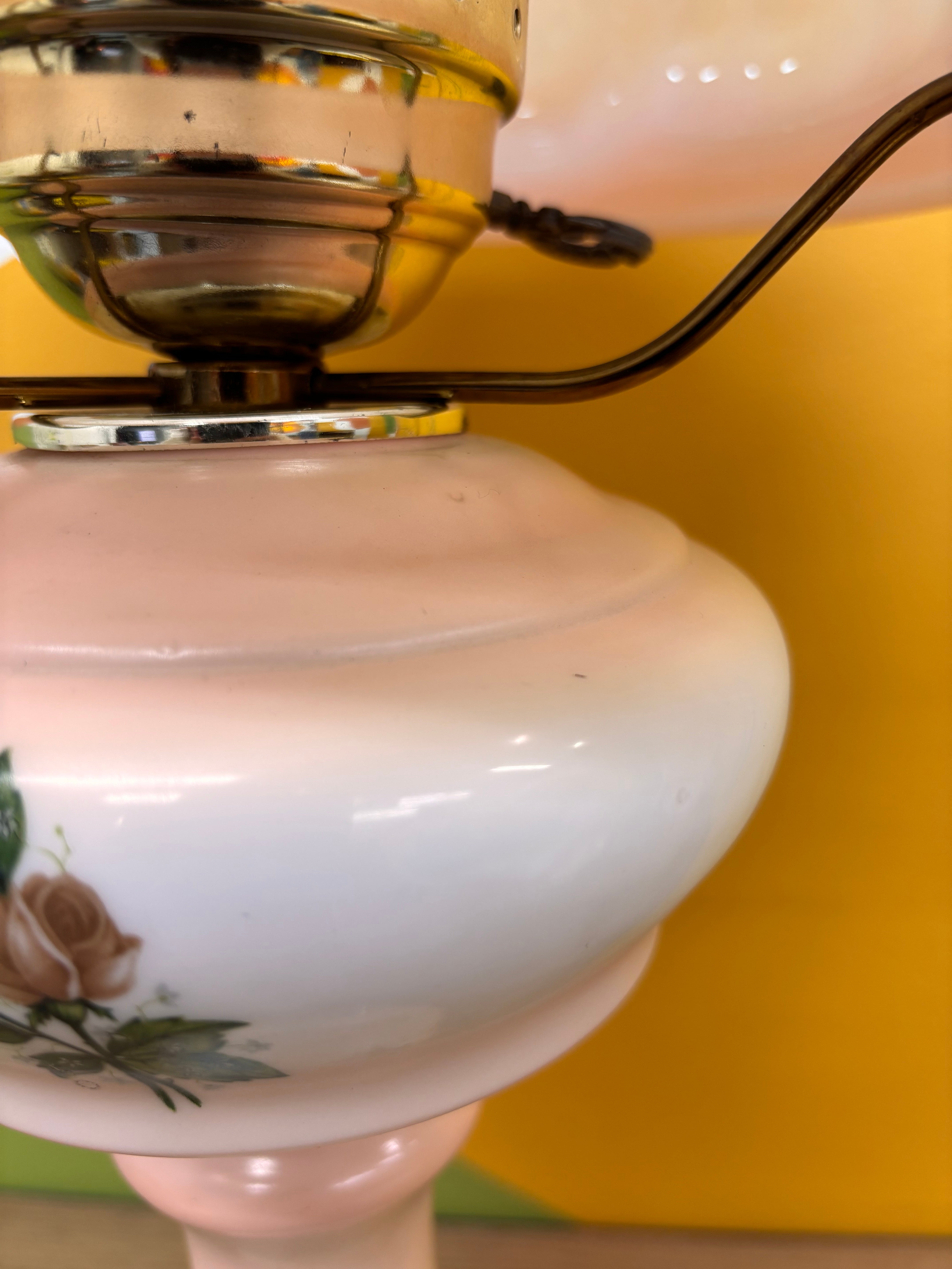 Pink "Gone with the Wind" Style Hurricane Lamp