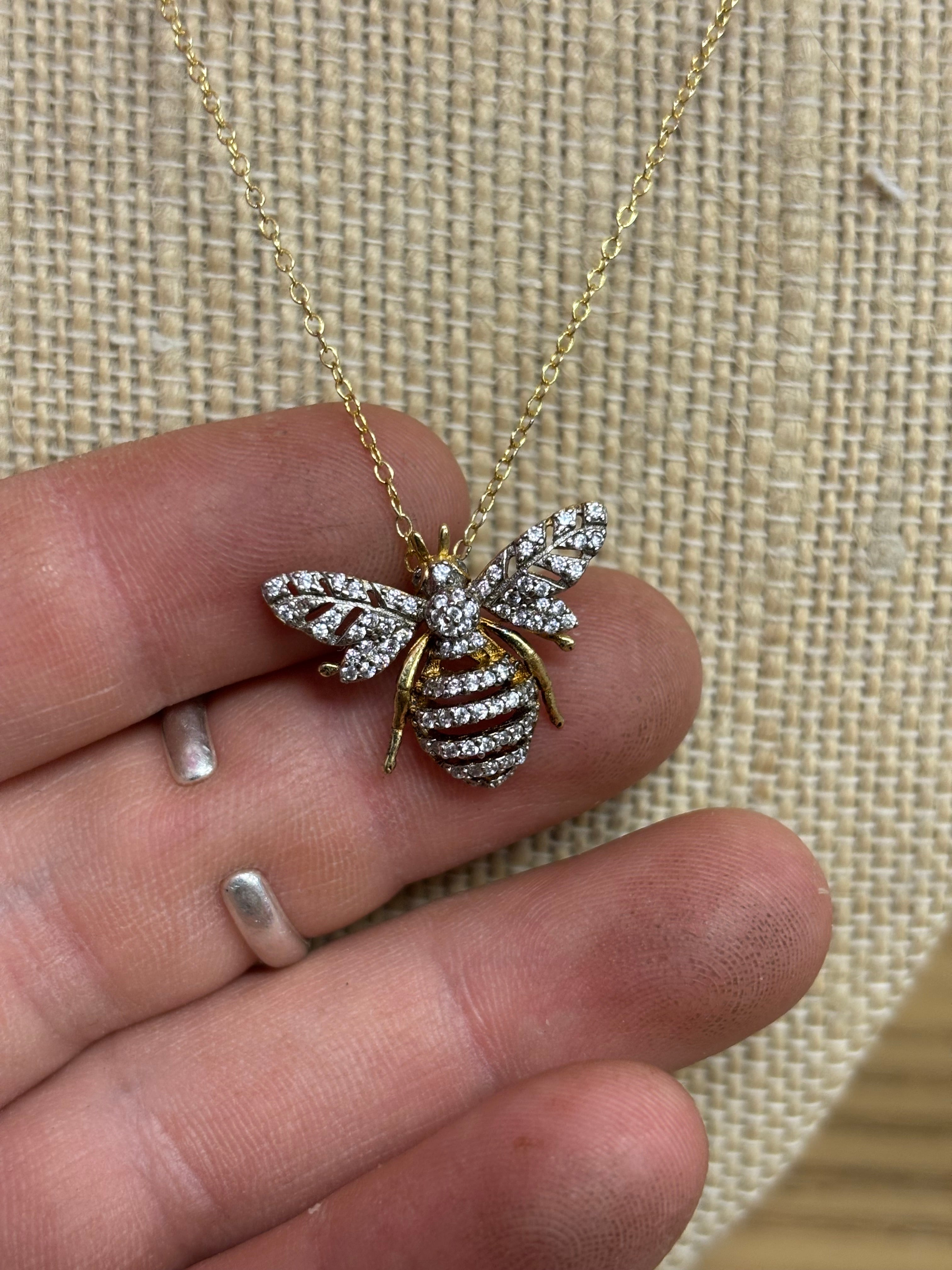 Sterling Silver Bee Necklace