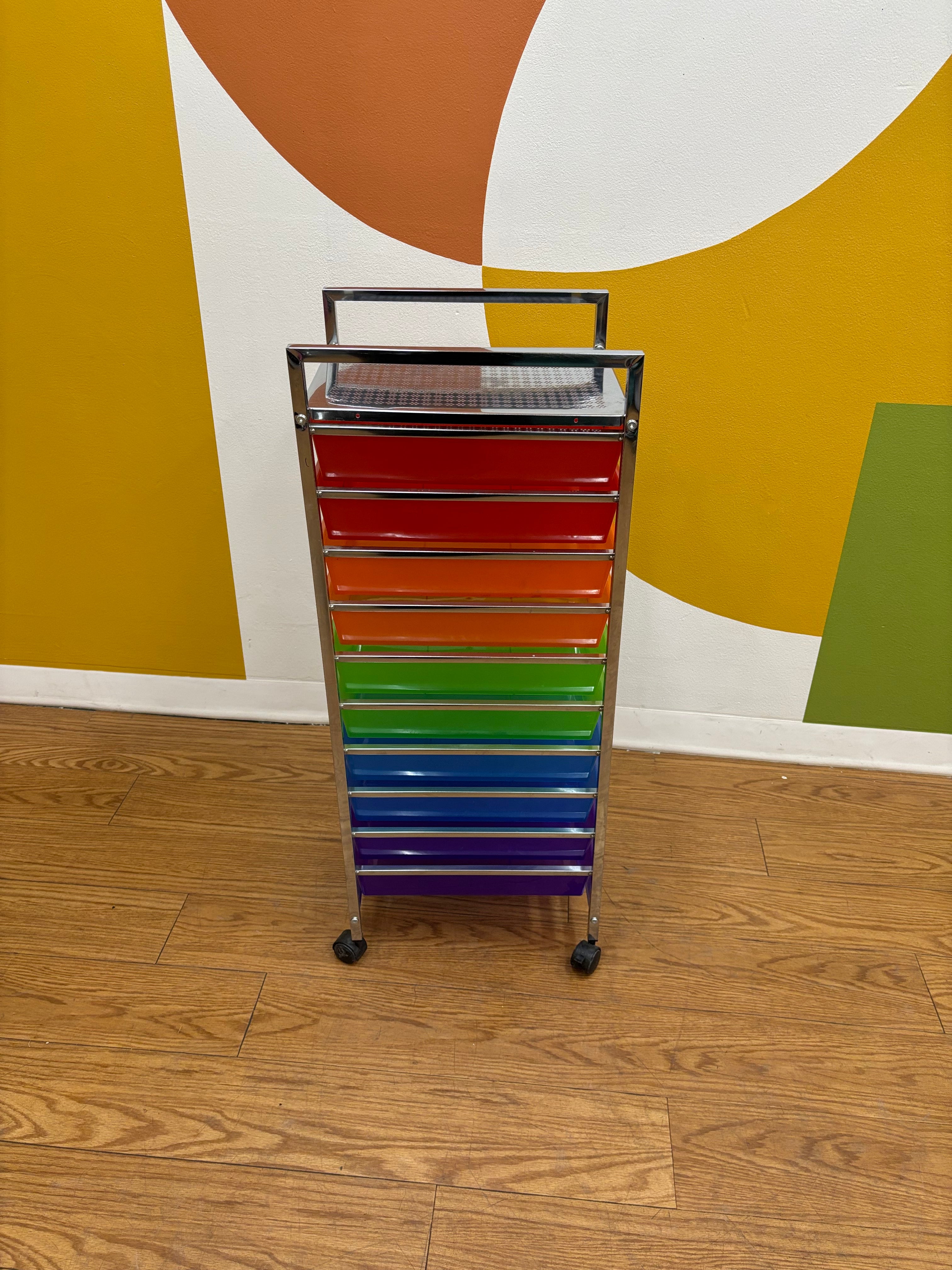 10 Drawer Rolling Cart