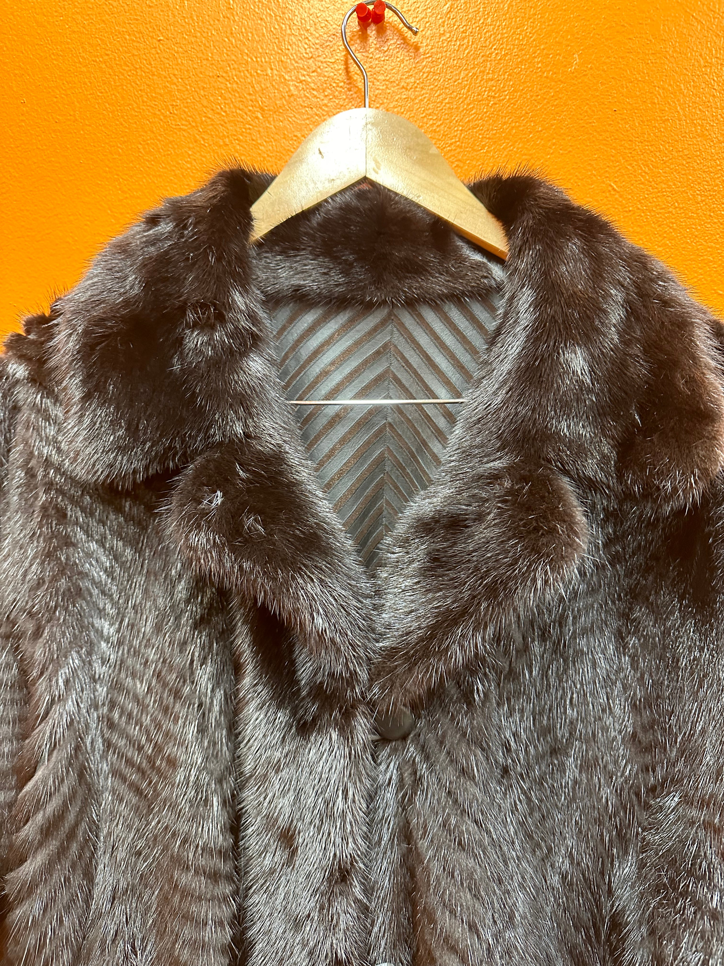 Black Reversible Custom Real Mink Fur Coat