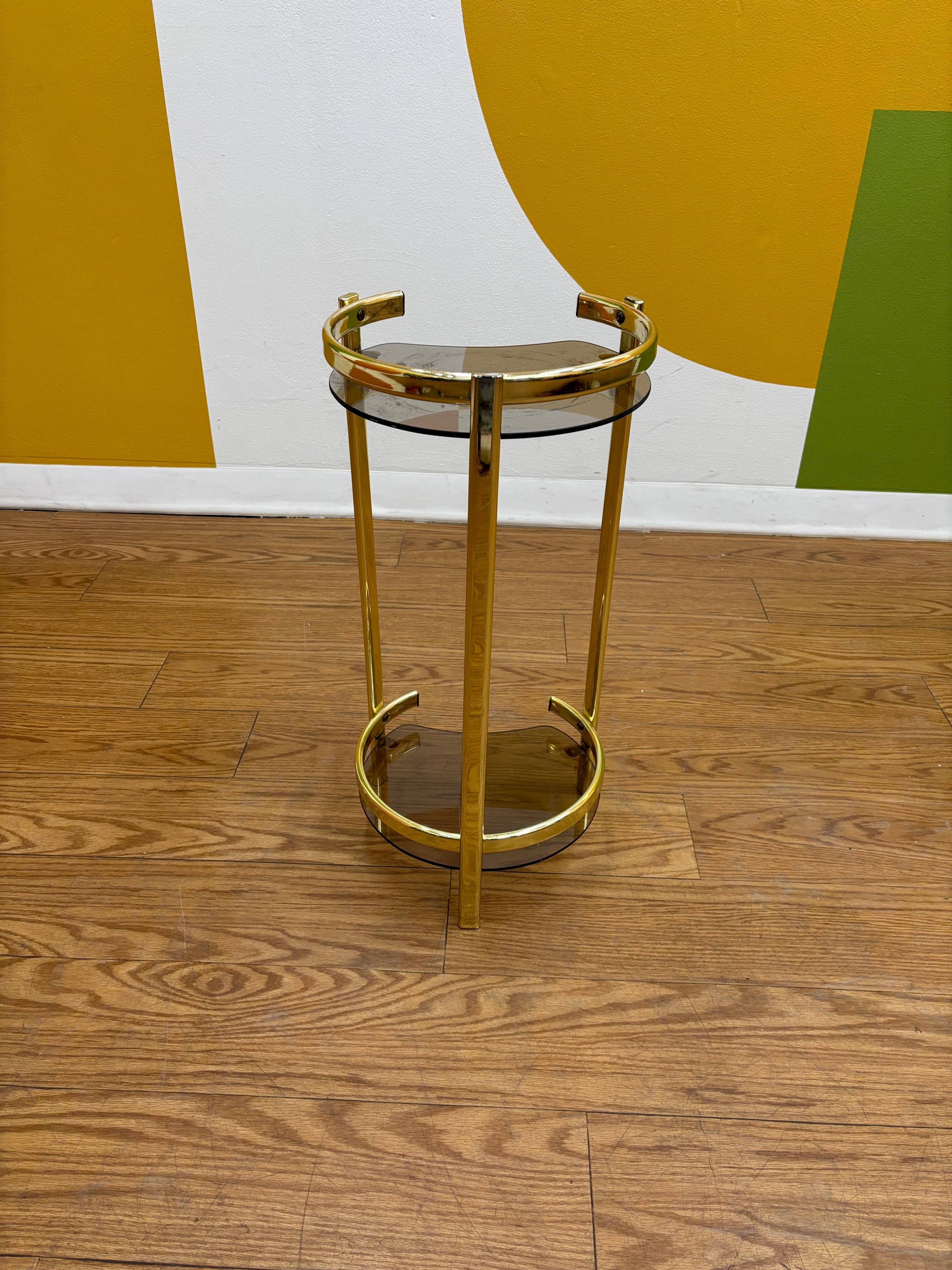 Two Tier Metal & Glass Table