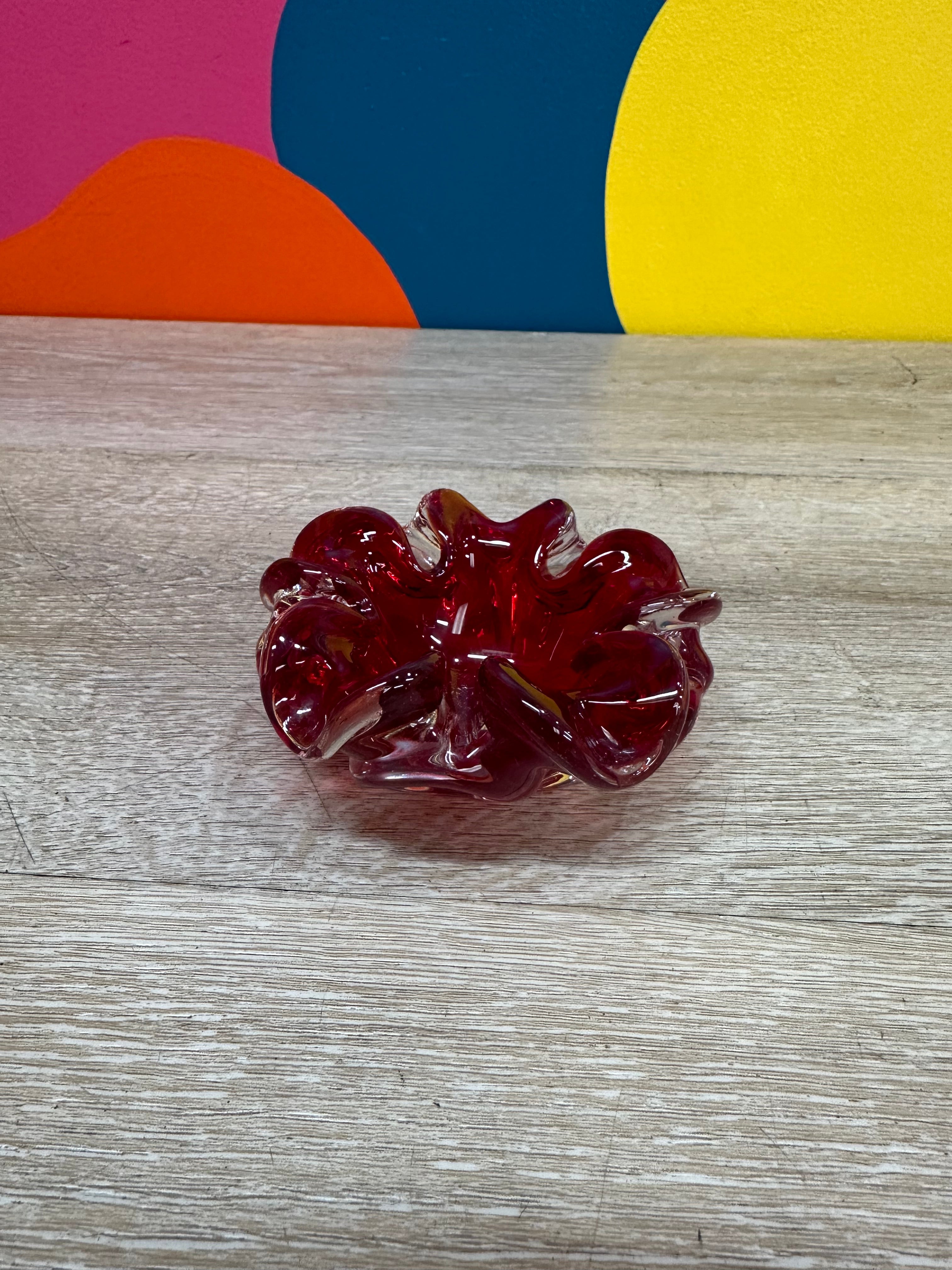 Small Red Ruby Glass Dish