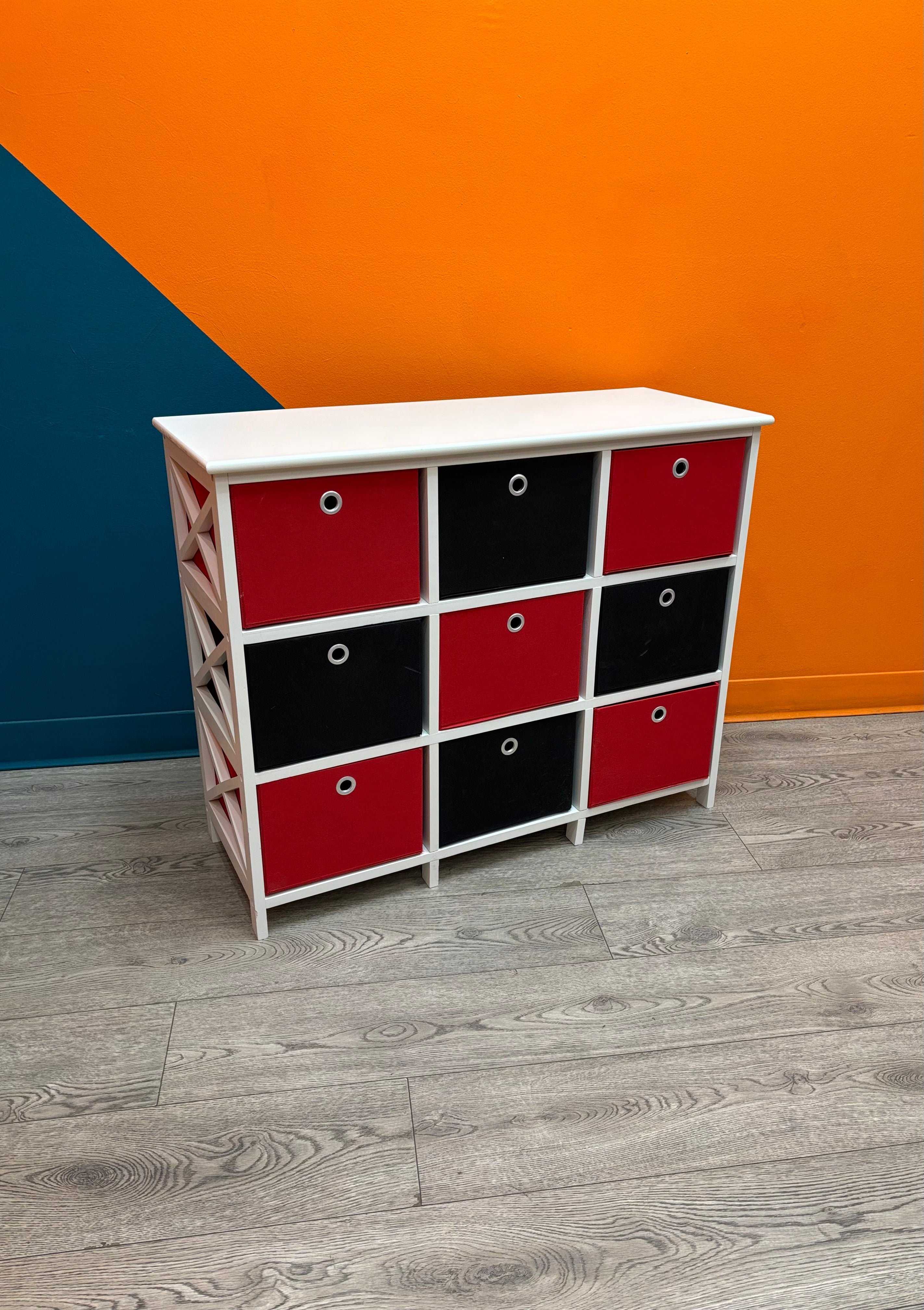 Black & Red Storage Shelves (2 available)