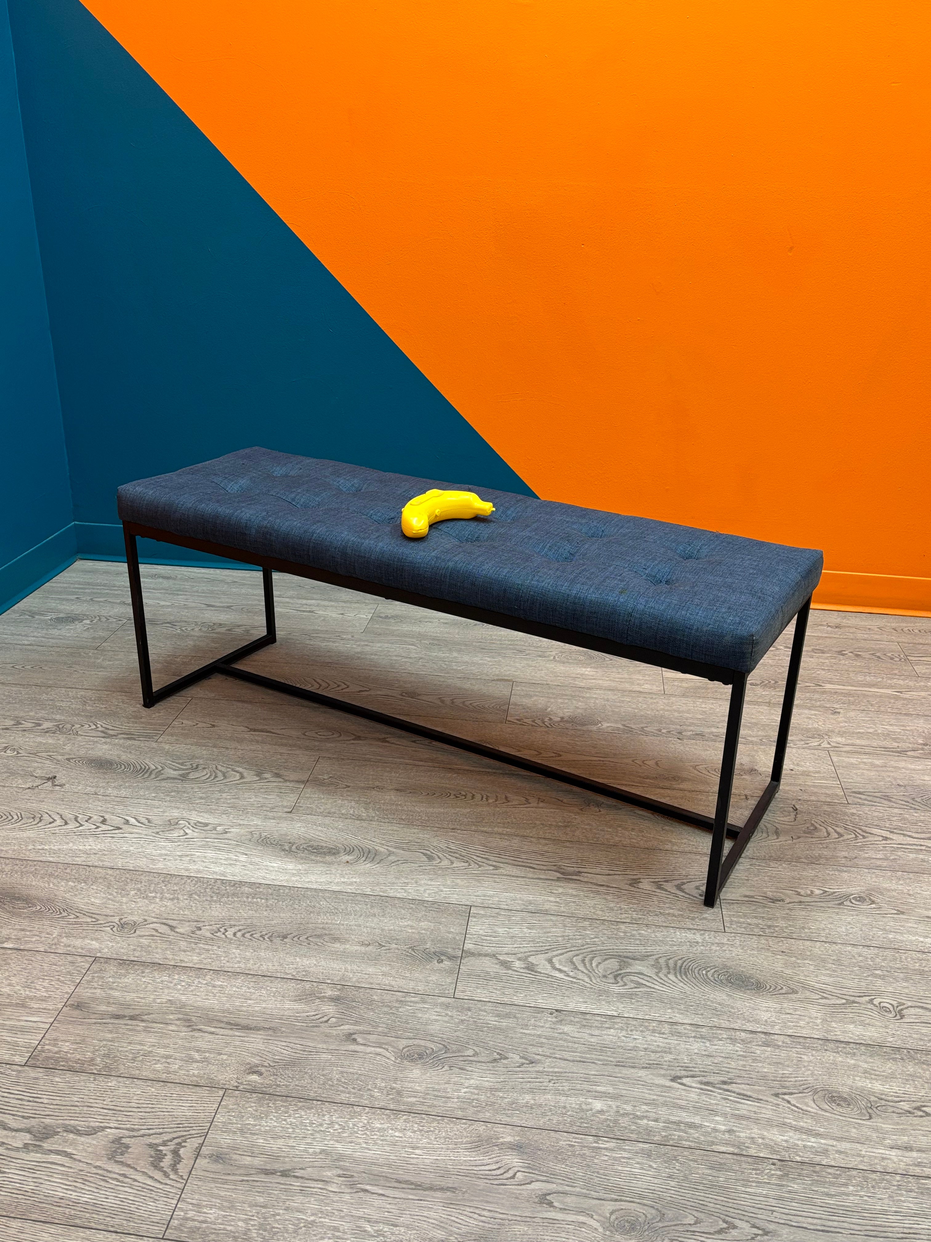 Blue Fabric Bench