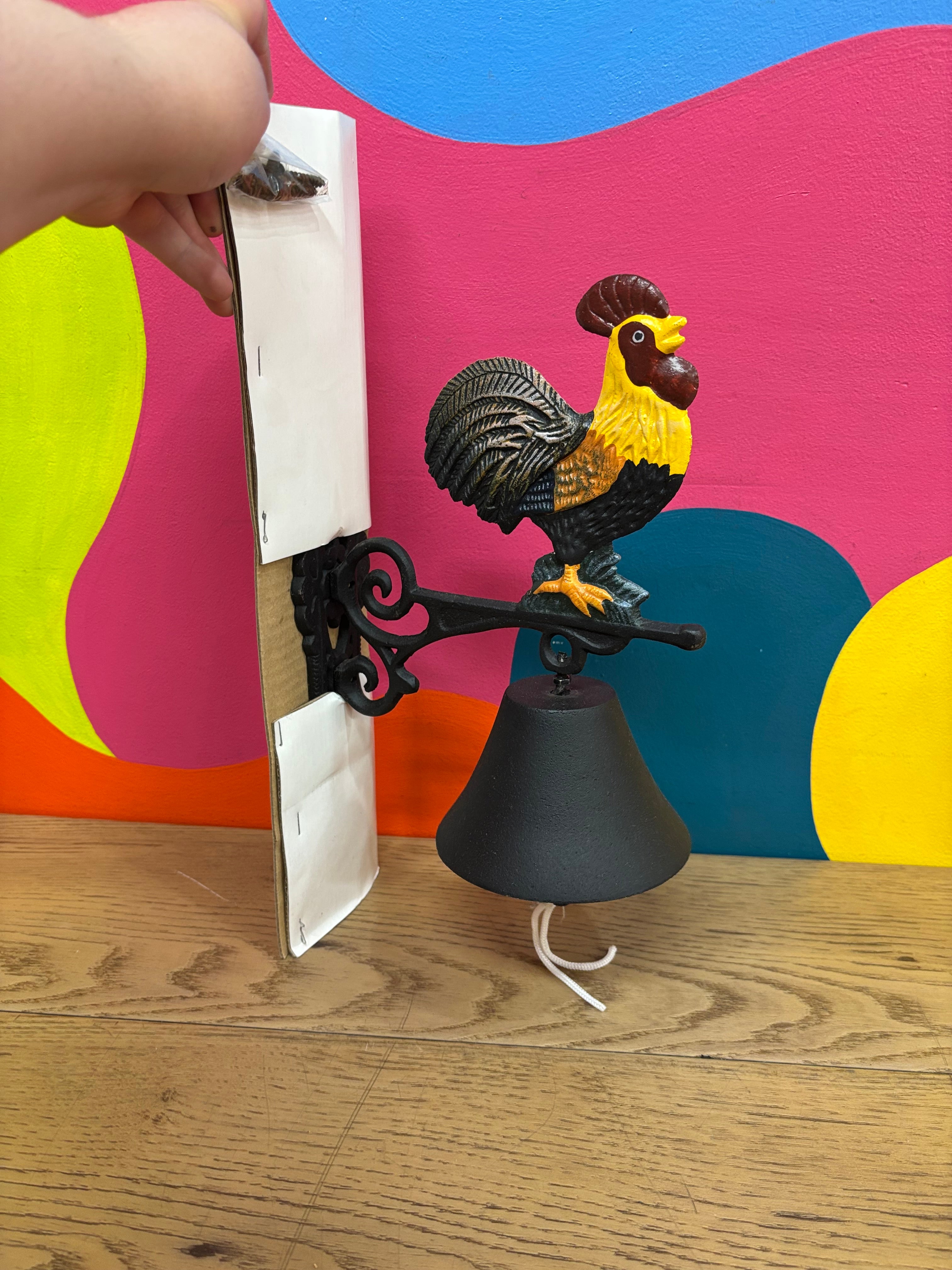 Metal Rooster Wall Bell