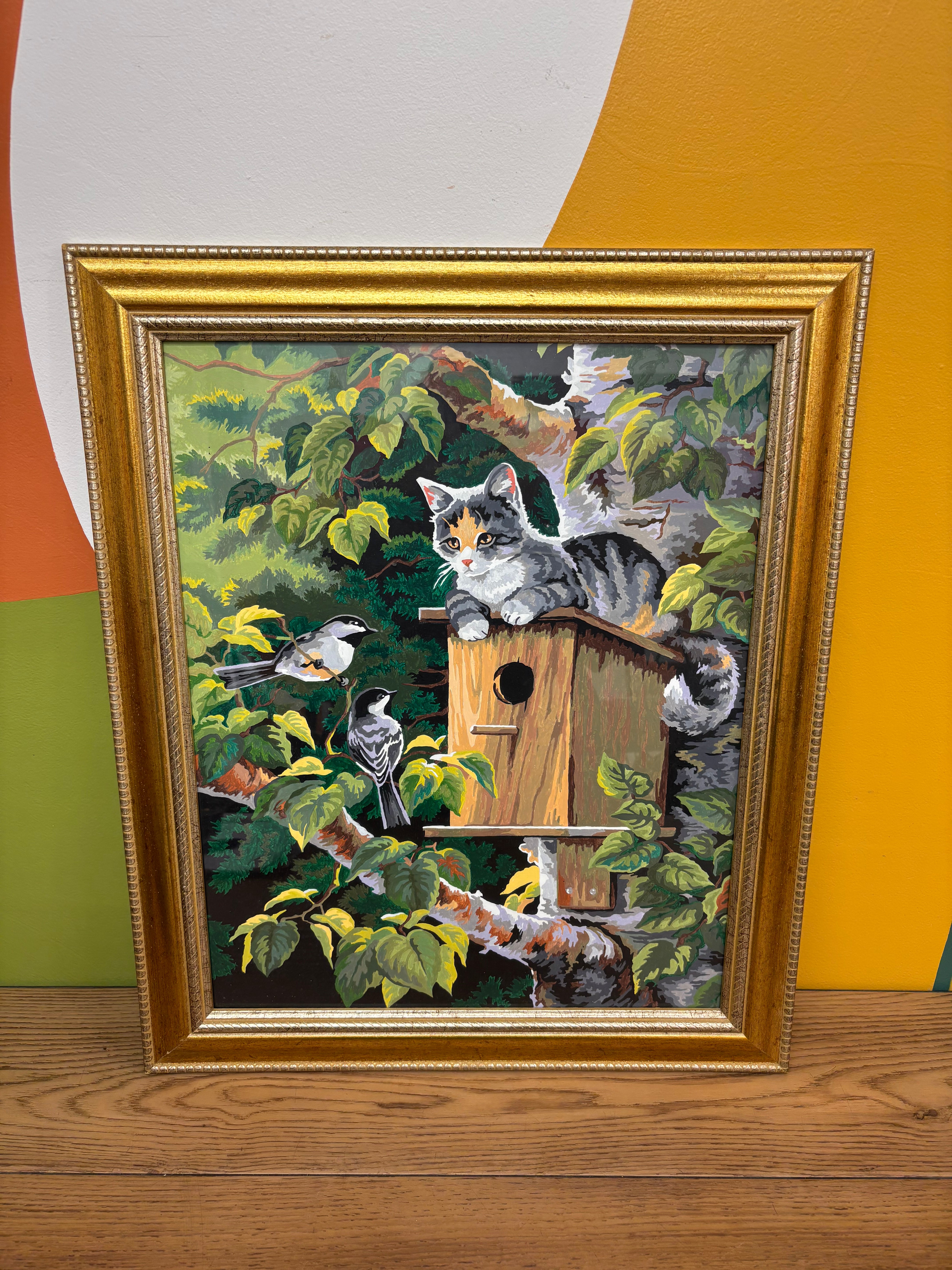 Framed Cat Painting