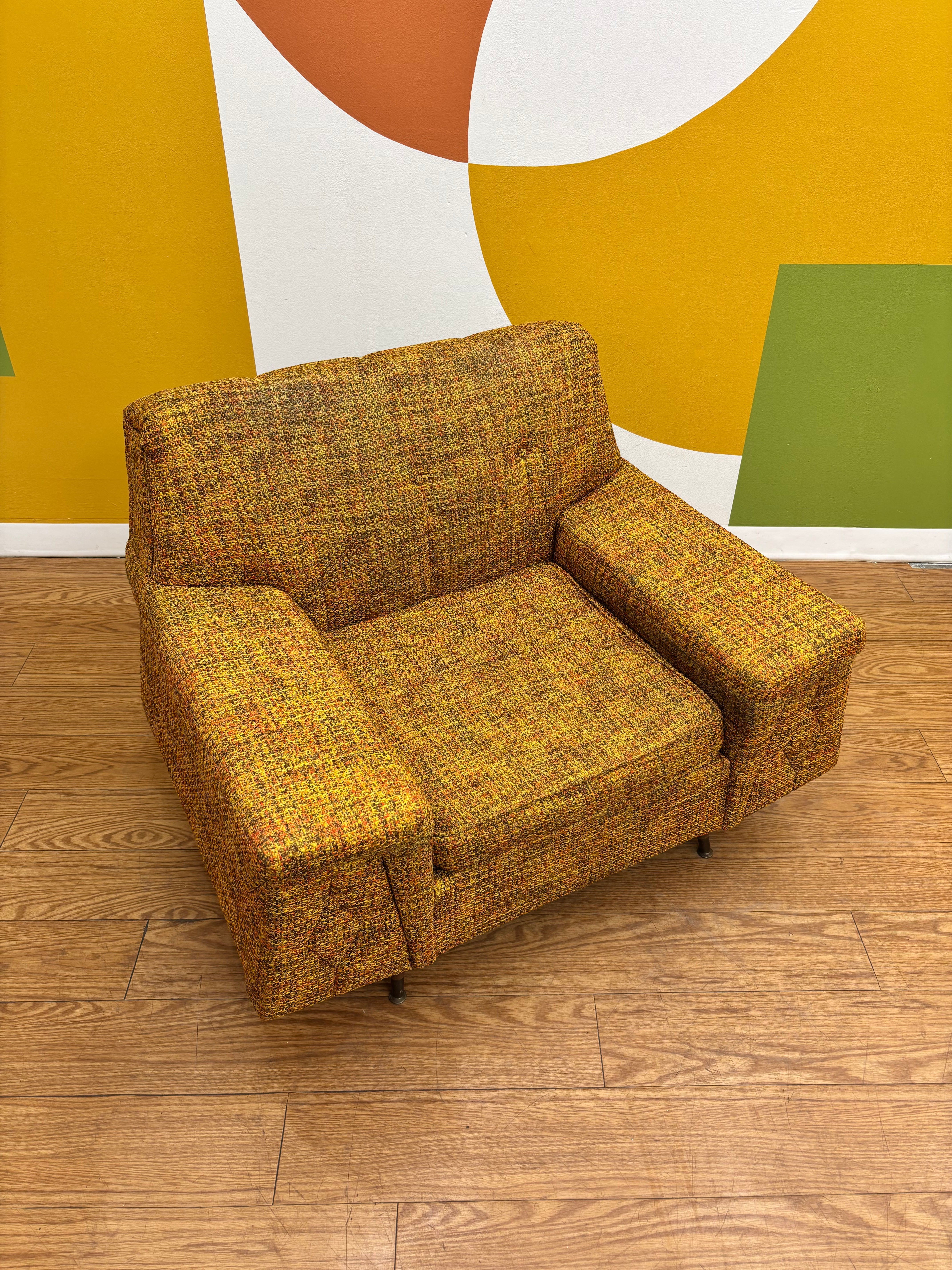 Yellow Tweed Armchair