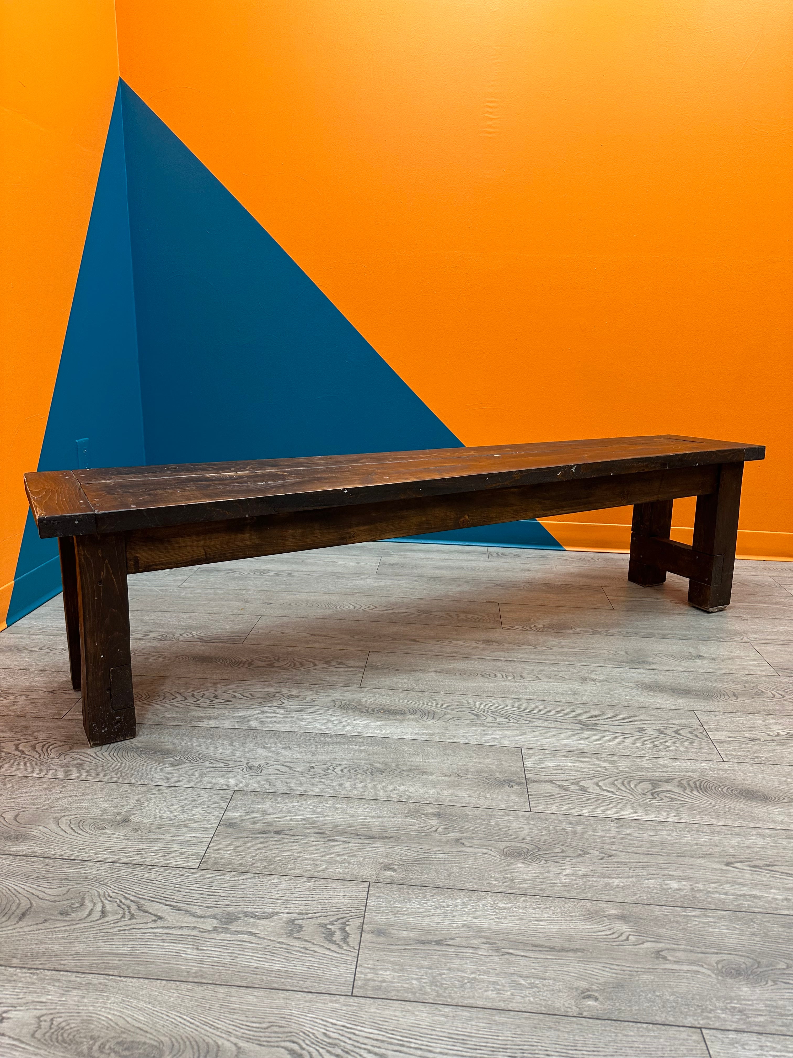 Dark Brown Wood Bench