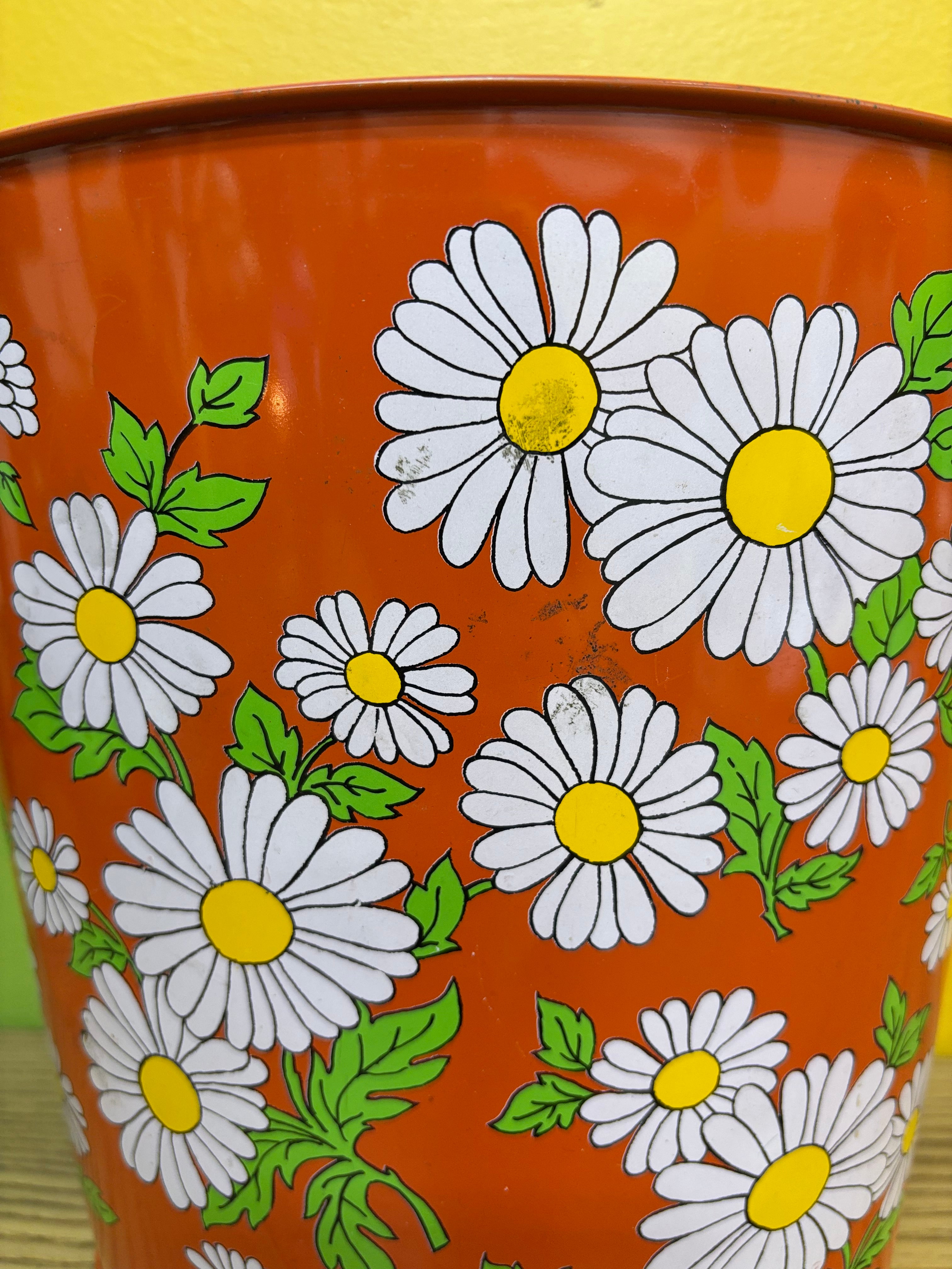 Small Orange Trash Can