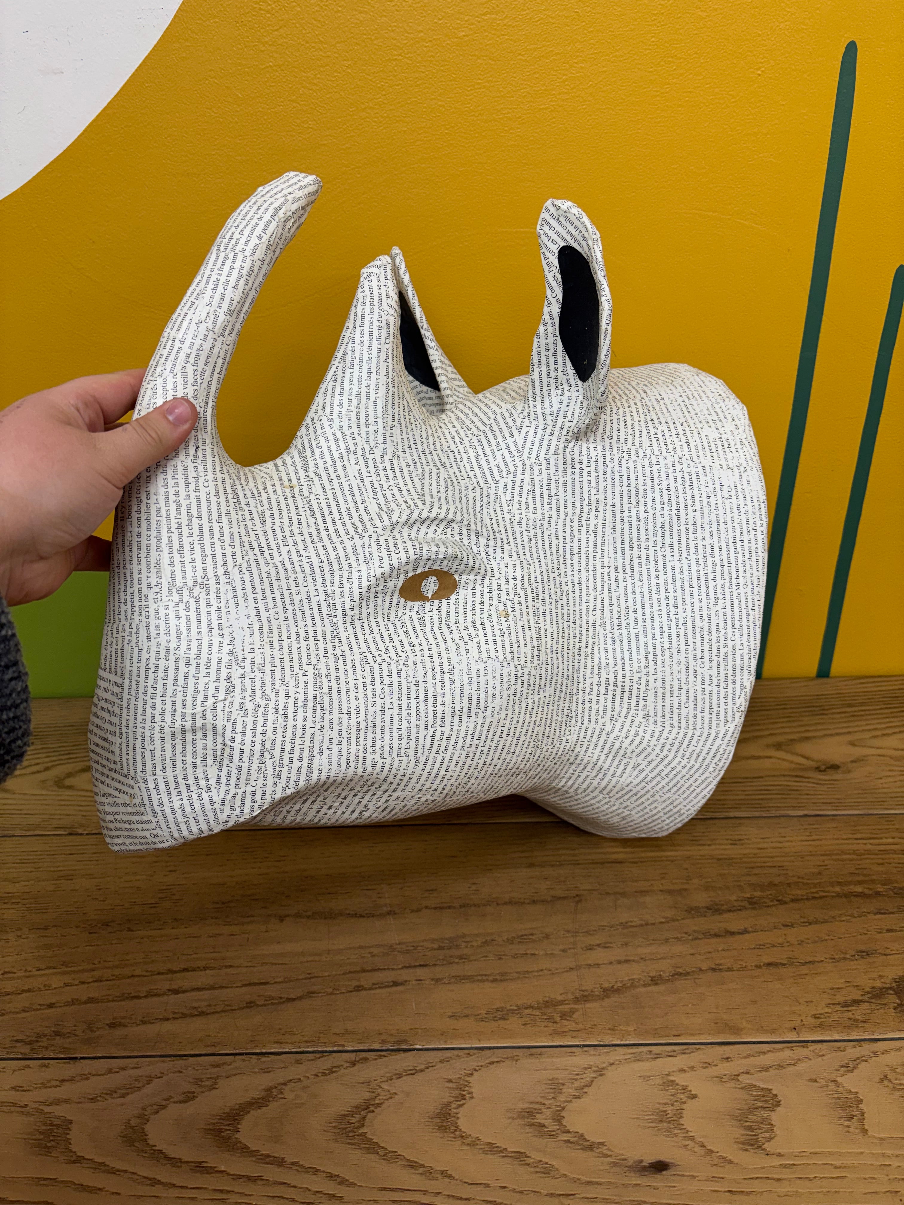 Paper Mache Rhino Head