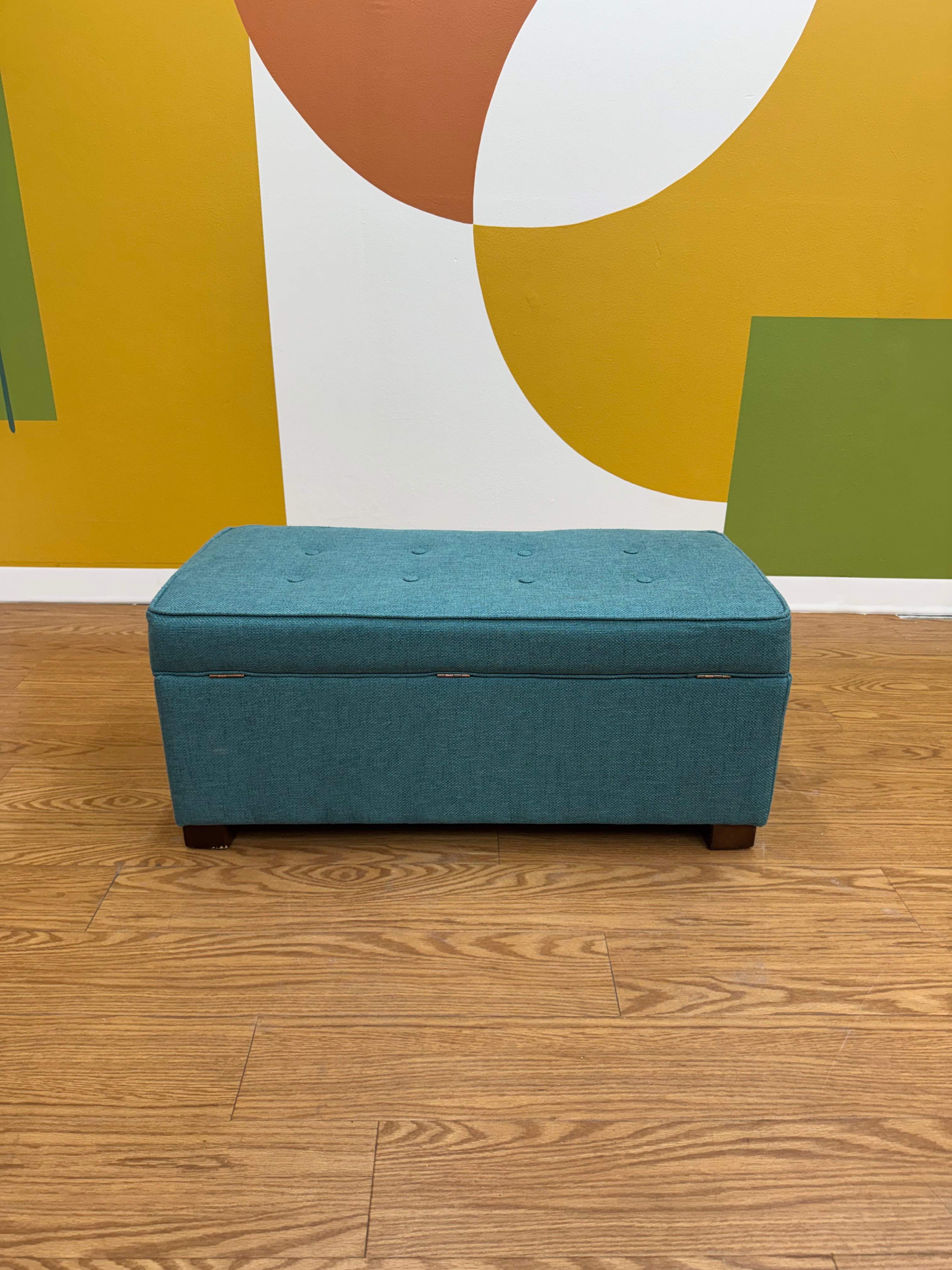 Blue Storage Ottoman