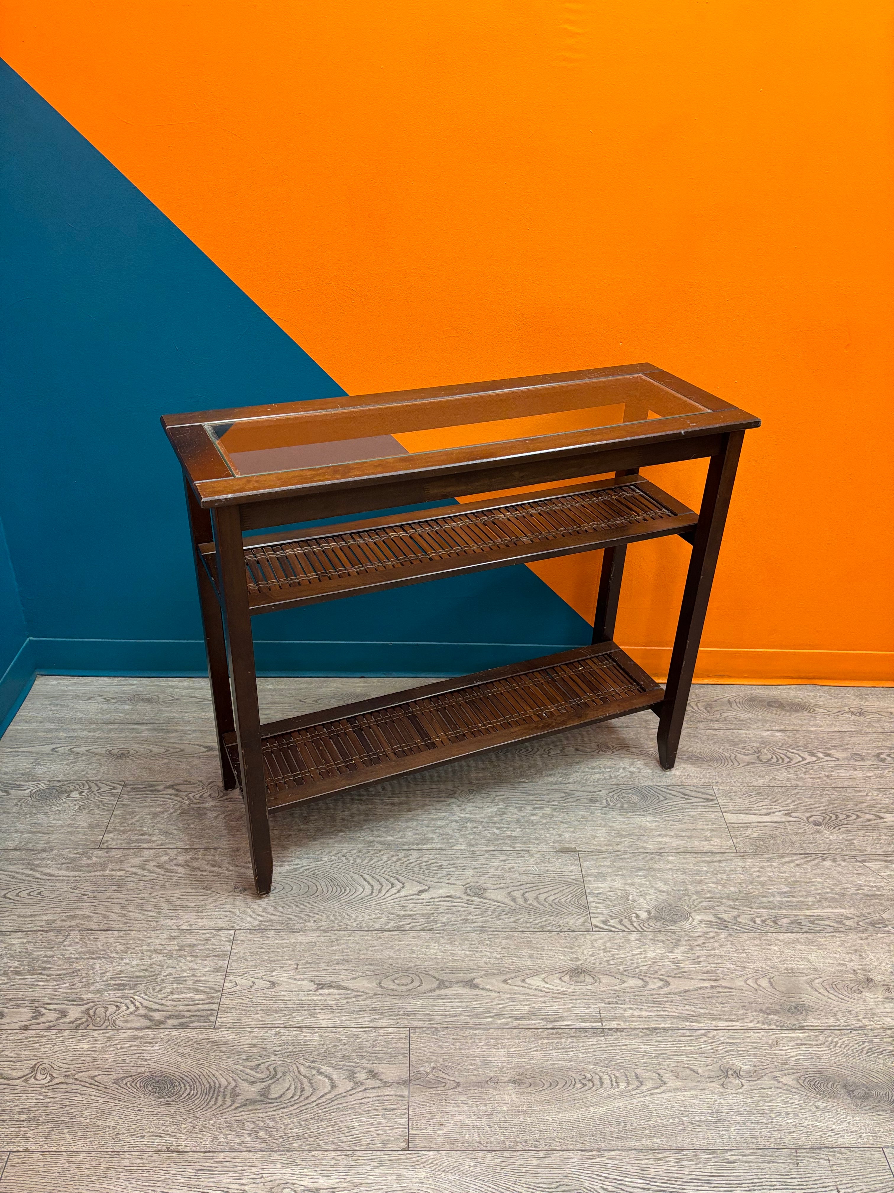 Wood & Glass Console Table